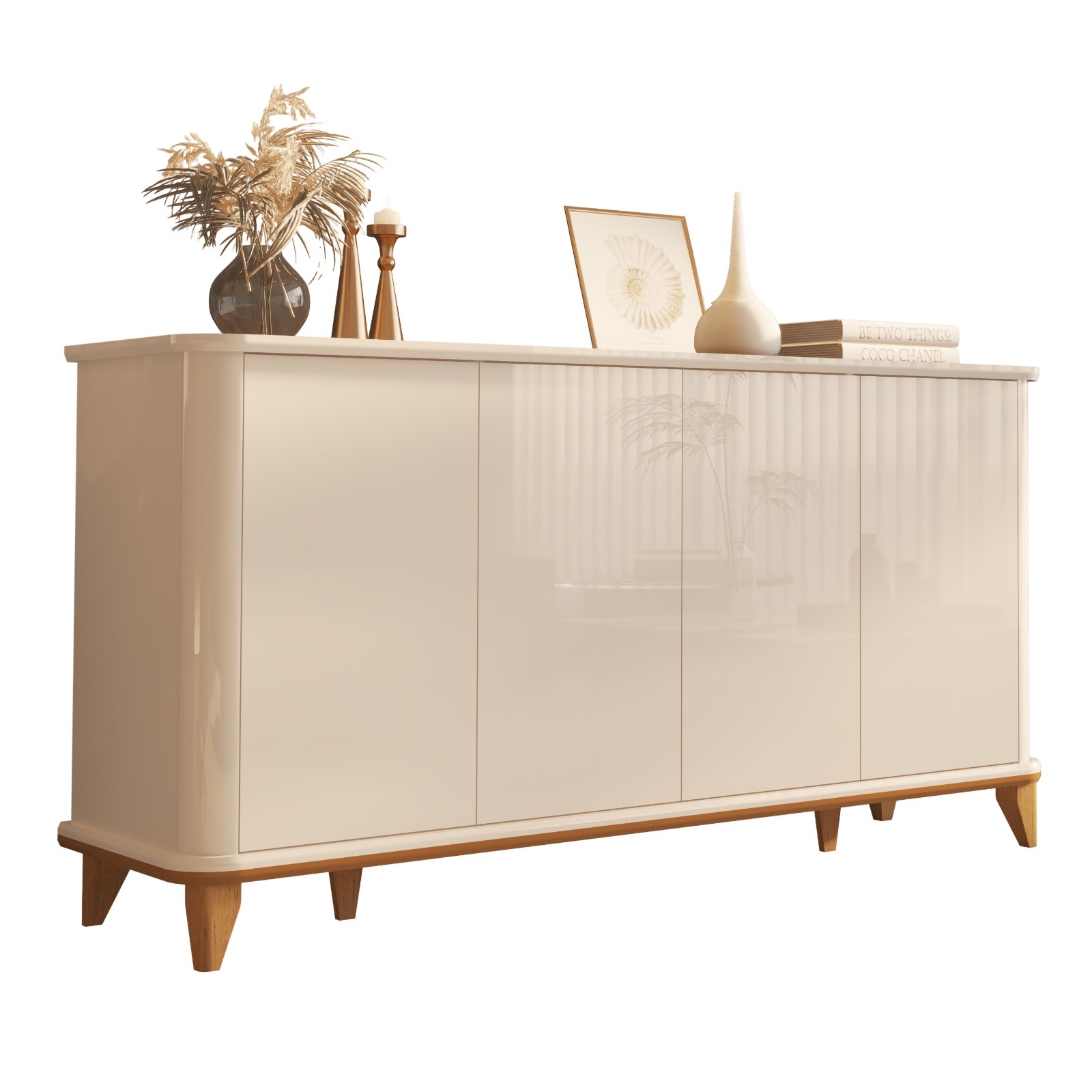 Galeria Buffet Aron 1.60 - Off White + Cedro