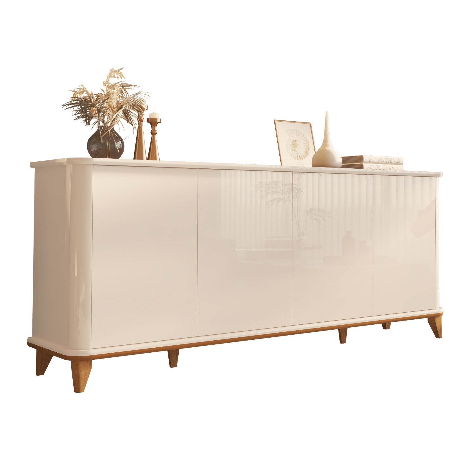 Galeria Buffet Aron 2.00 - Off White + Cedro