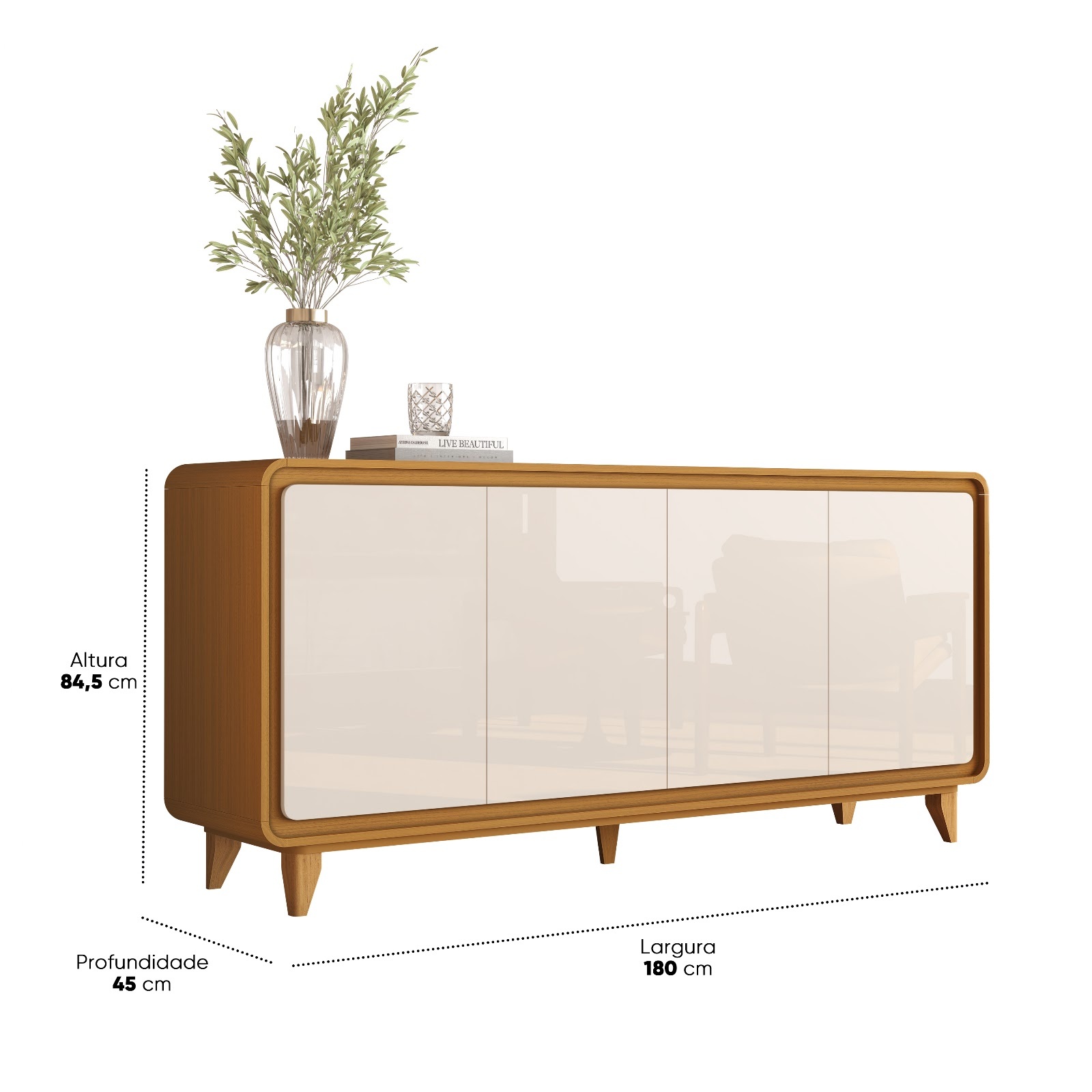 Galeria Buffet Liv 1.80 - Cedro + Off White