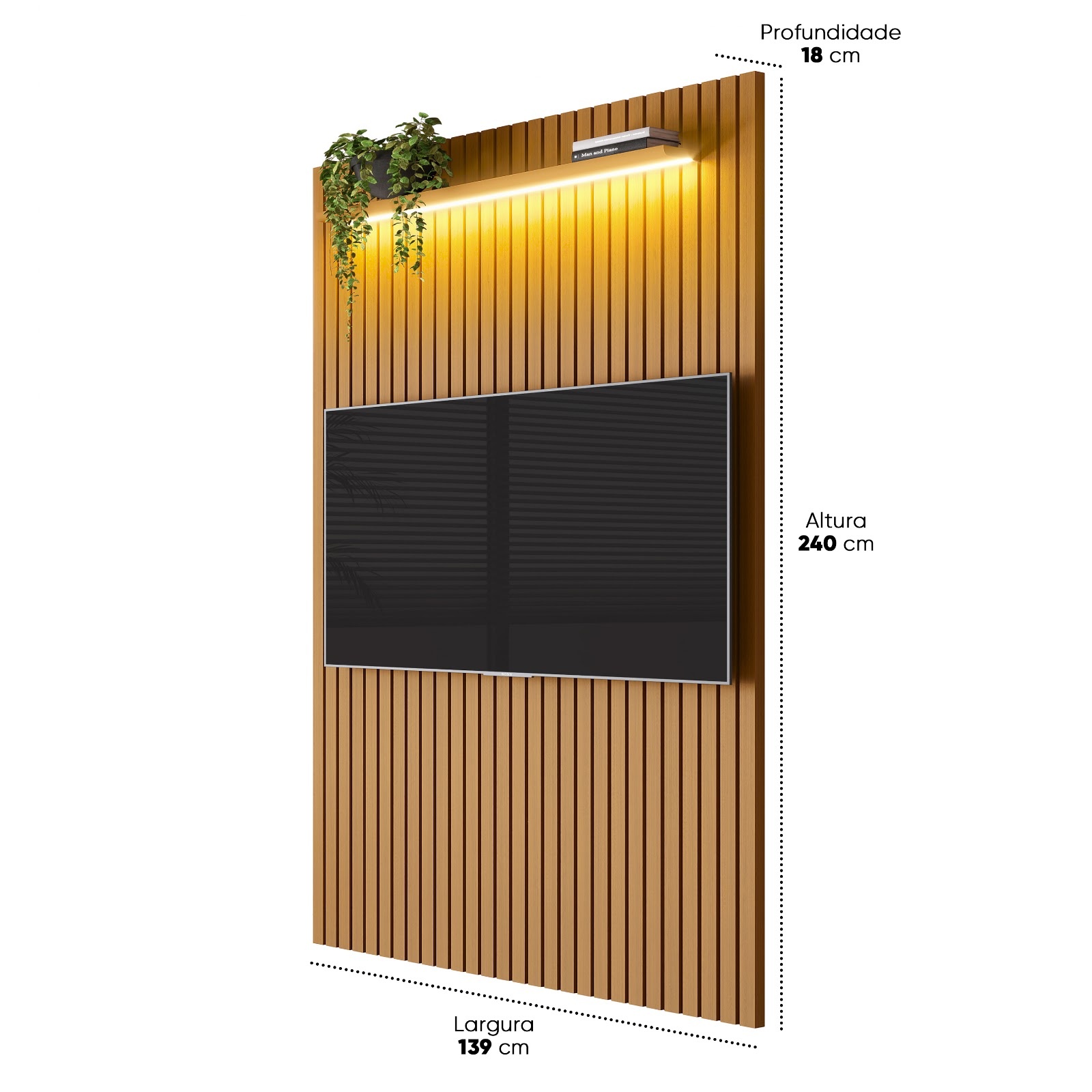 Galeria Painel Arbo 1.40 com LED - Cedro