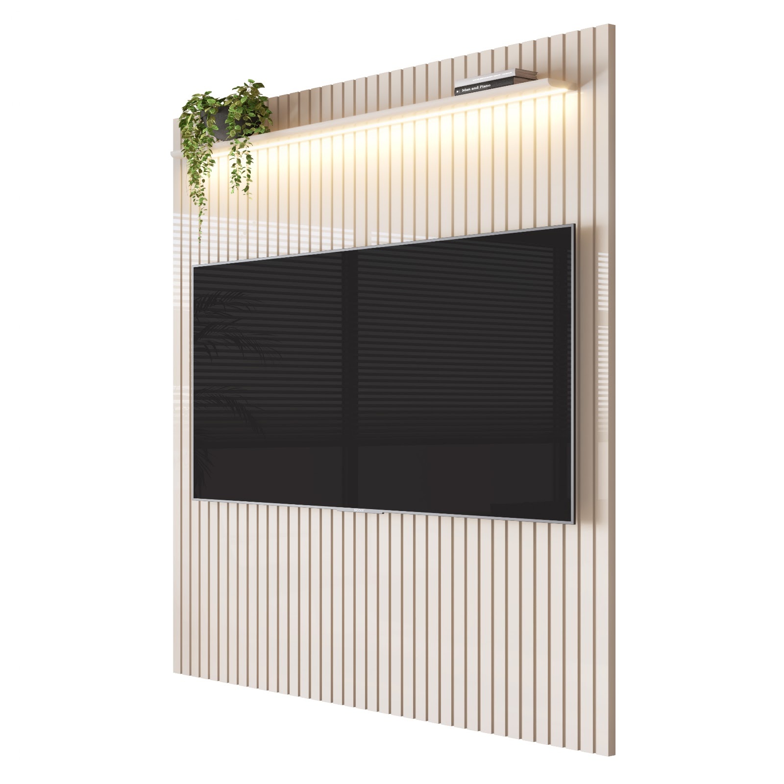 Galeria Painel Arbo 1.90 com LED - Off White