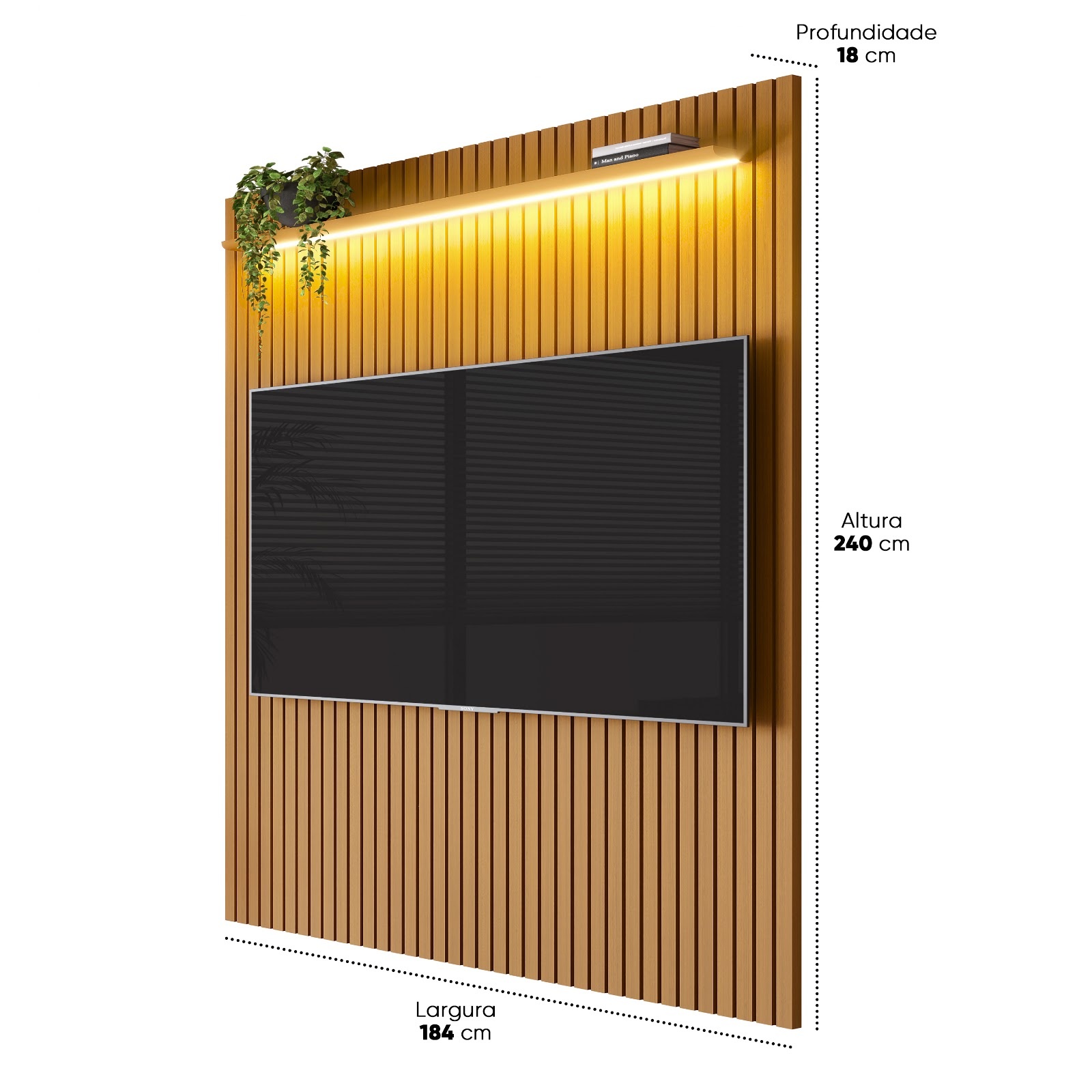 Galeria Painel Arbo 1.90 com LED - Cedro