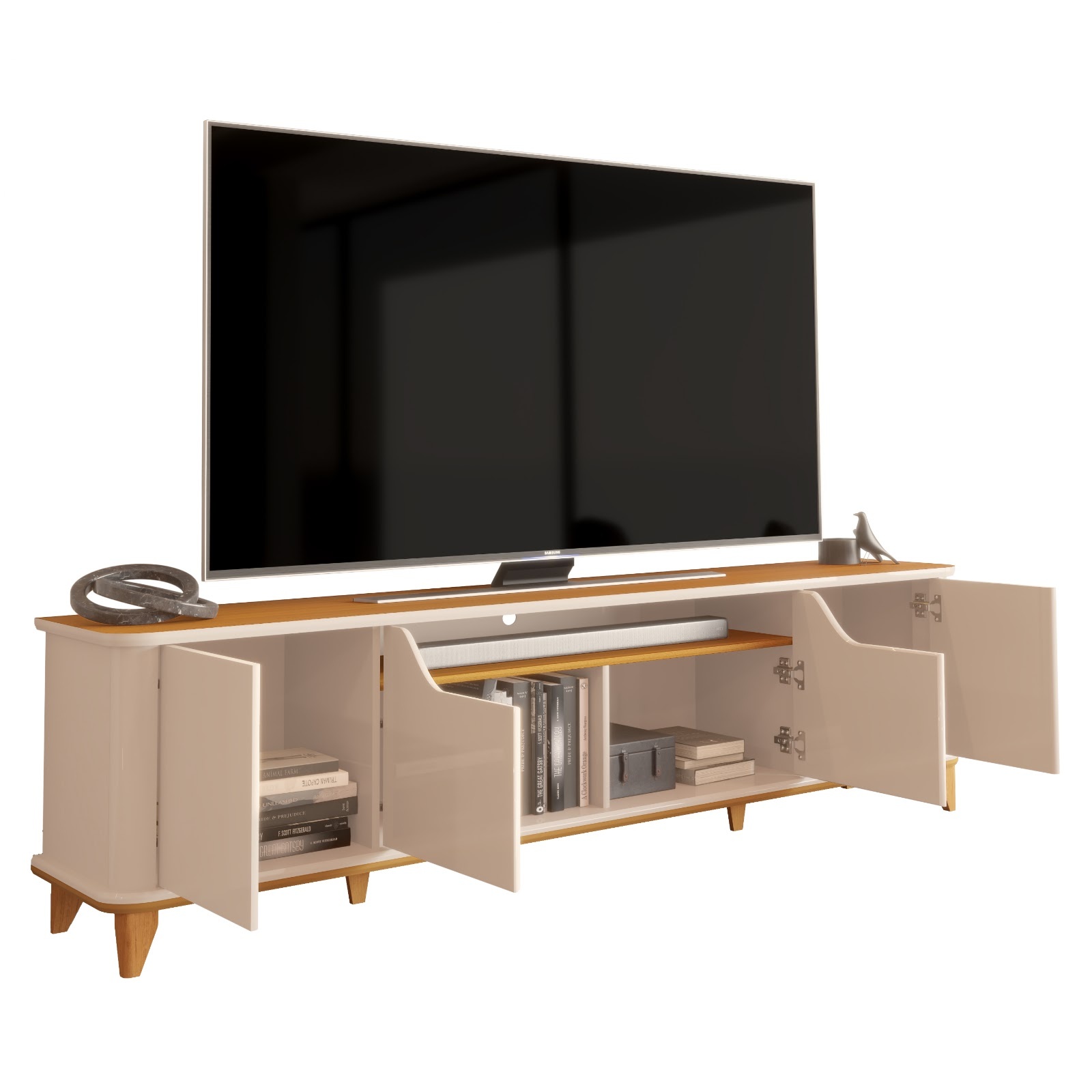 Galeria Rack Aron 2.00 - Off White + Cedro