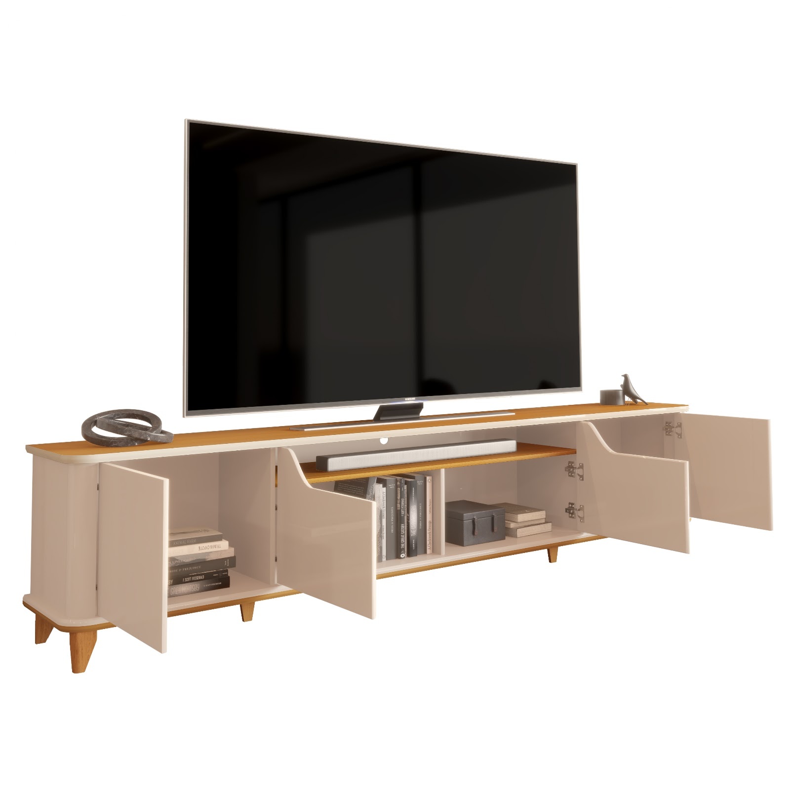 Galeria Rack Aron 2.40 - Off White + Cedro