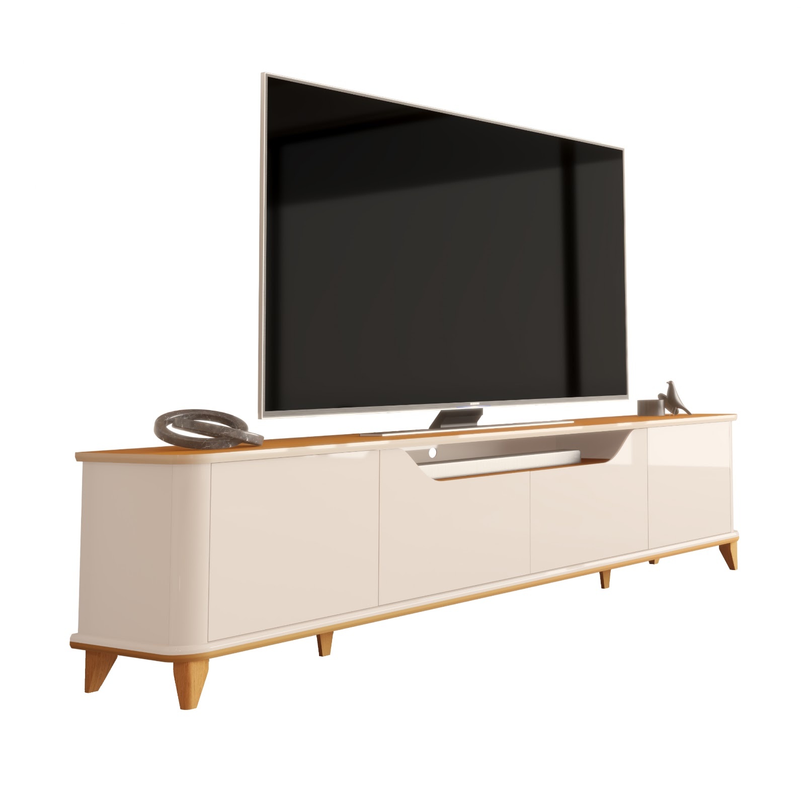 Galeria Rack Aron 2.40 - Off White + Cedro