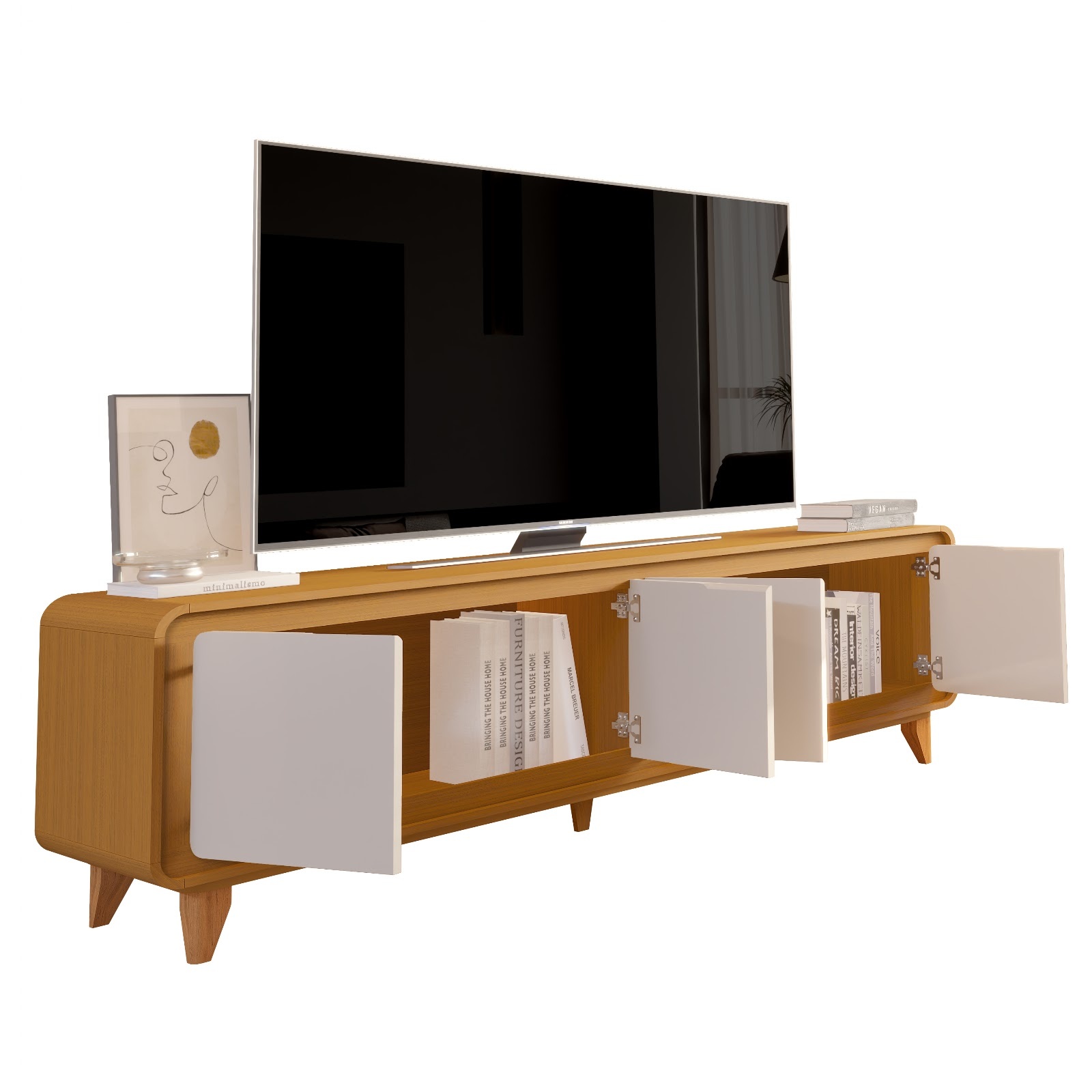 Galeria Rack Liv 1.80 - Cedro + Off White