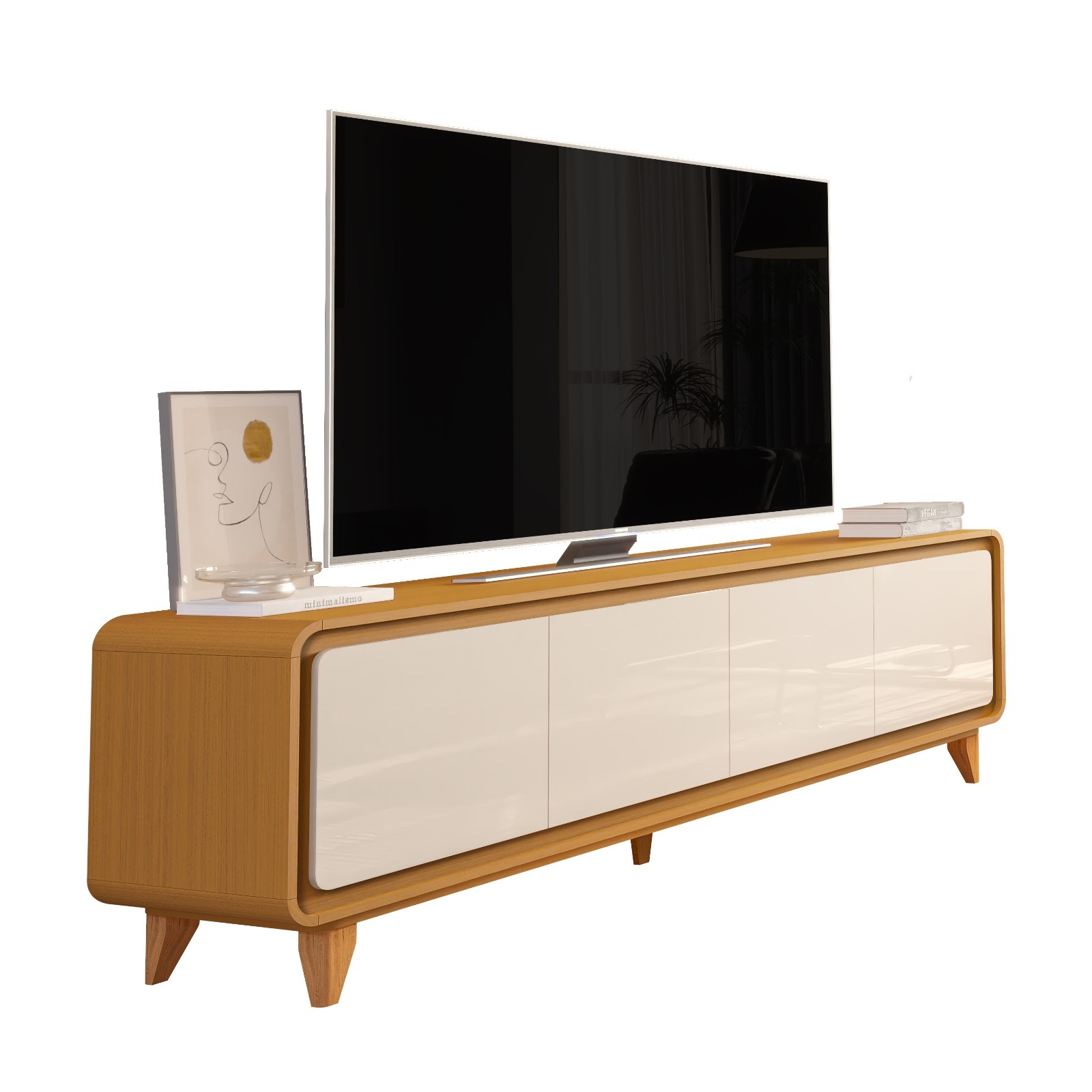 Galeria Rack Liv 1.80 - Cedro + Off White