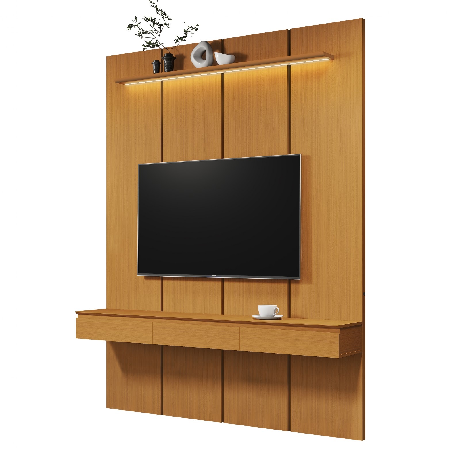 Galeria Home Suspenso Estone 1.80 com LED - Cedro