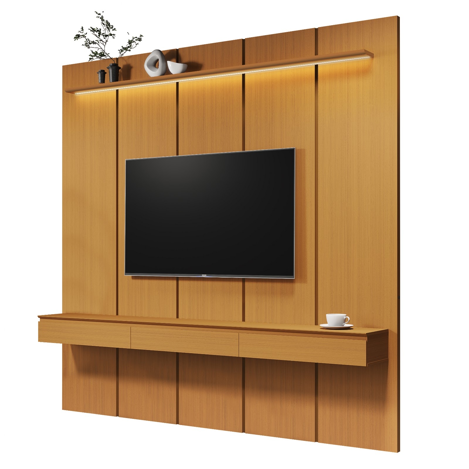 Galeria Home Suspenso Estone 2.25 com LED - Cedro
