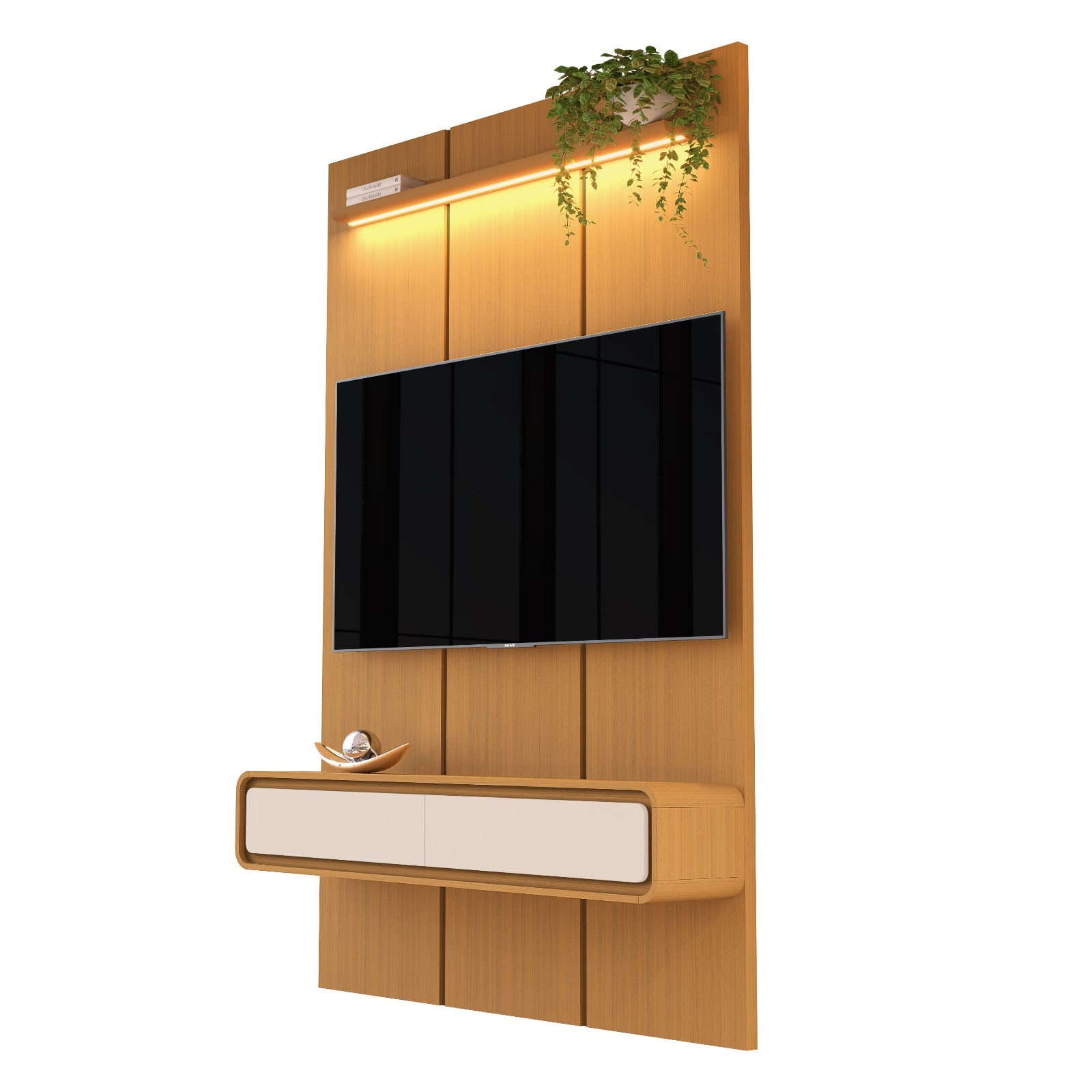Galeria Home Suspenso Milano 1.40 - Cedro + Cedro/Off White