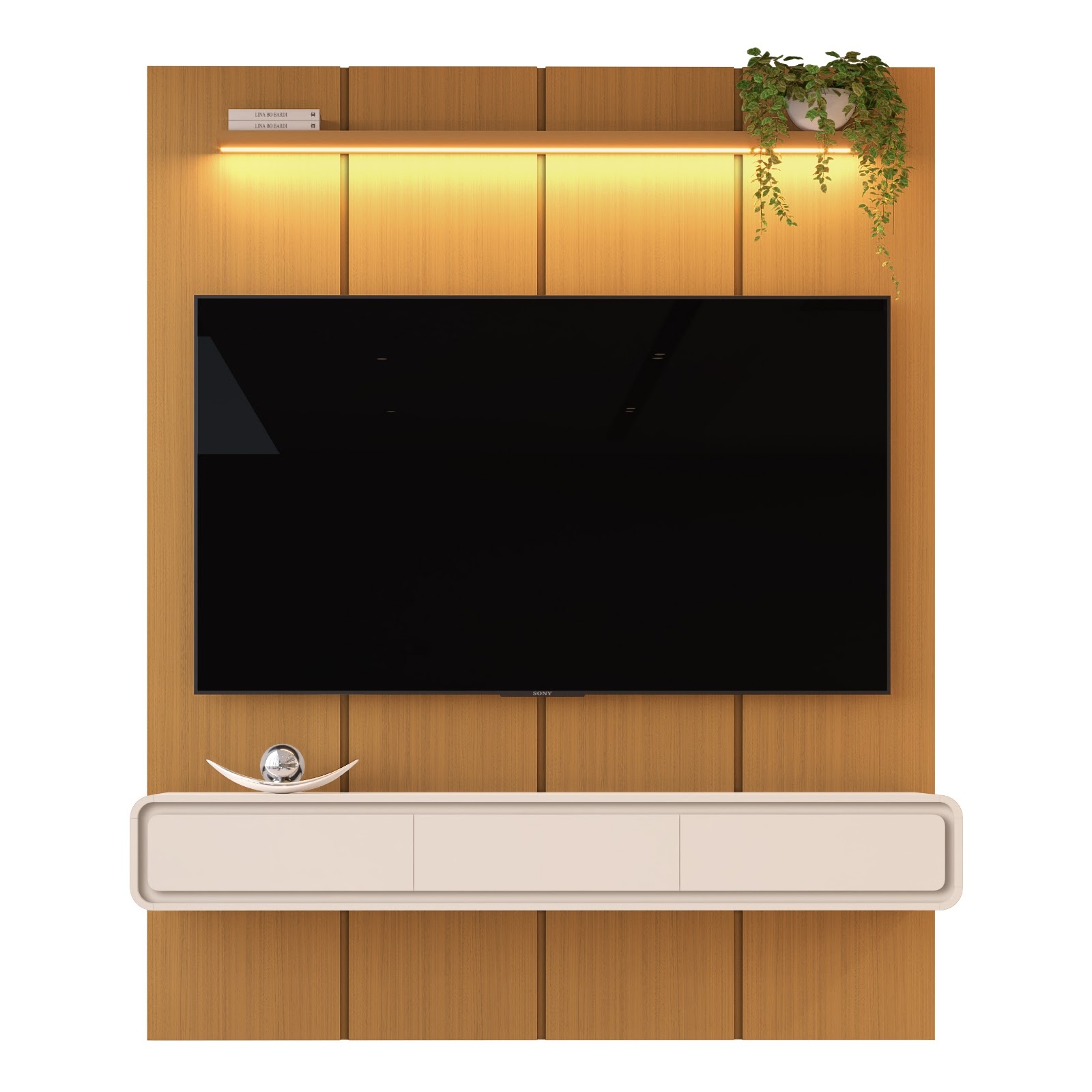 Galeria Home Suspenso Milano 1.80 - Cedro + Off White