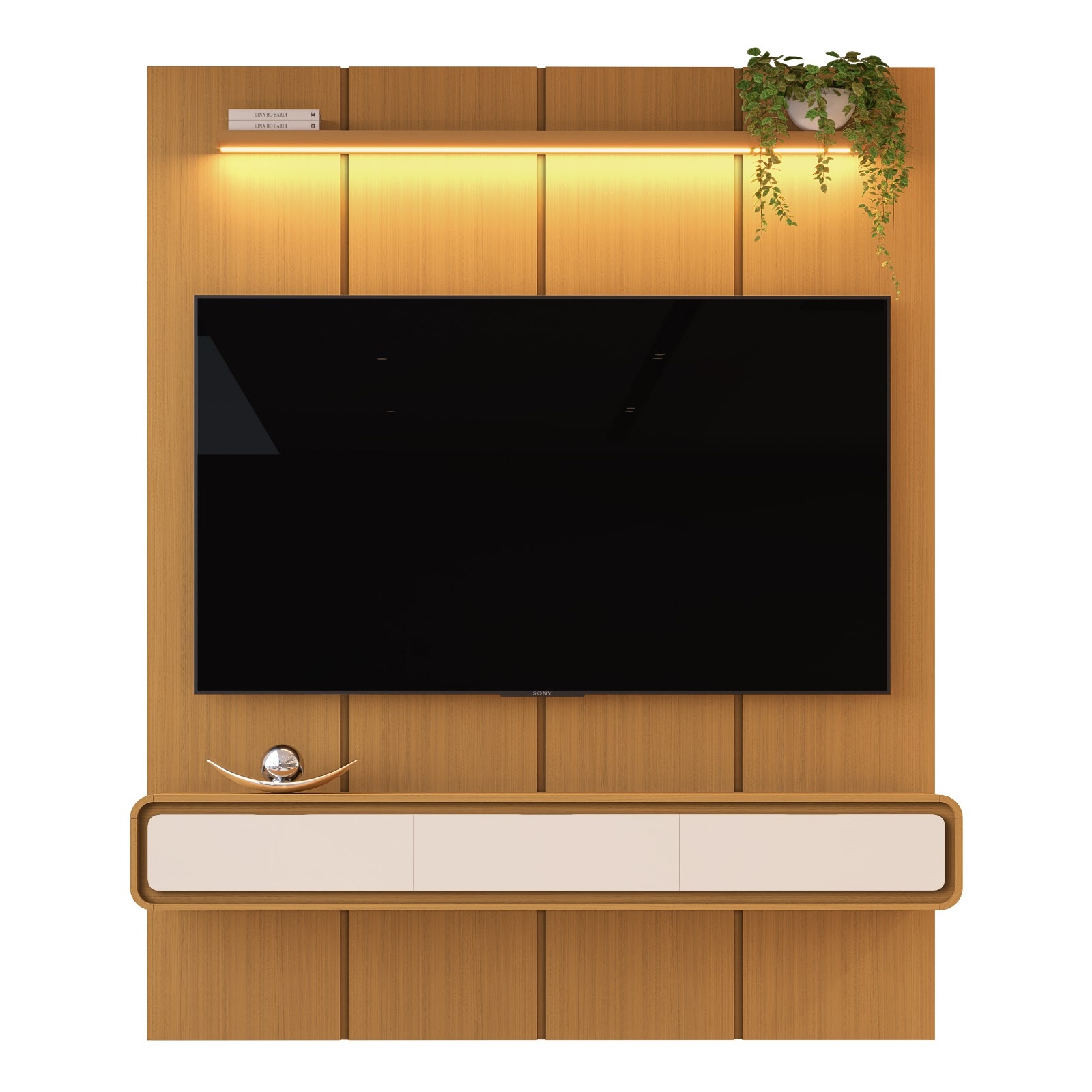 Galeria Home Suspenso Milano 1.80 - Cedro + Cedro/Off White