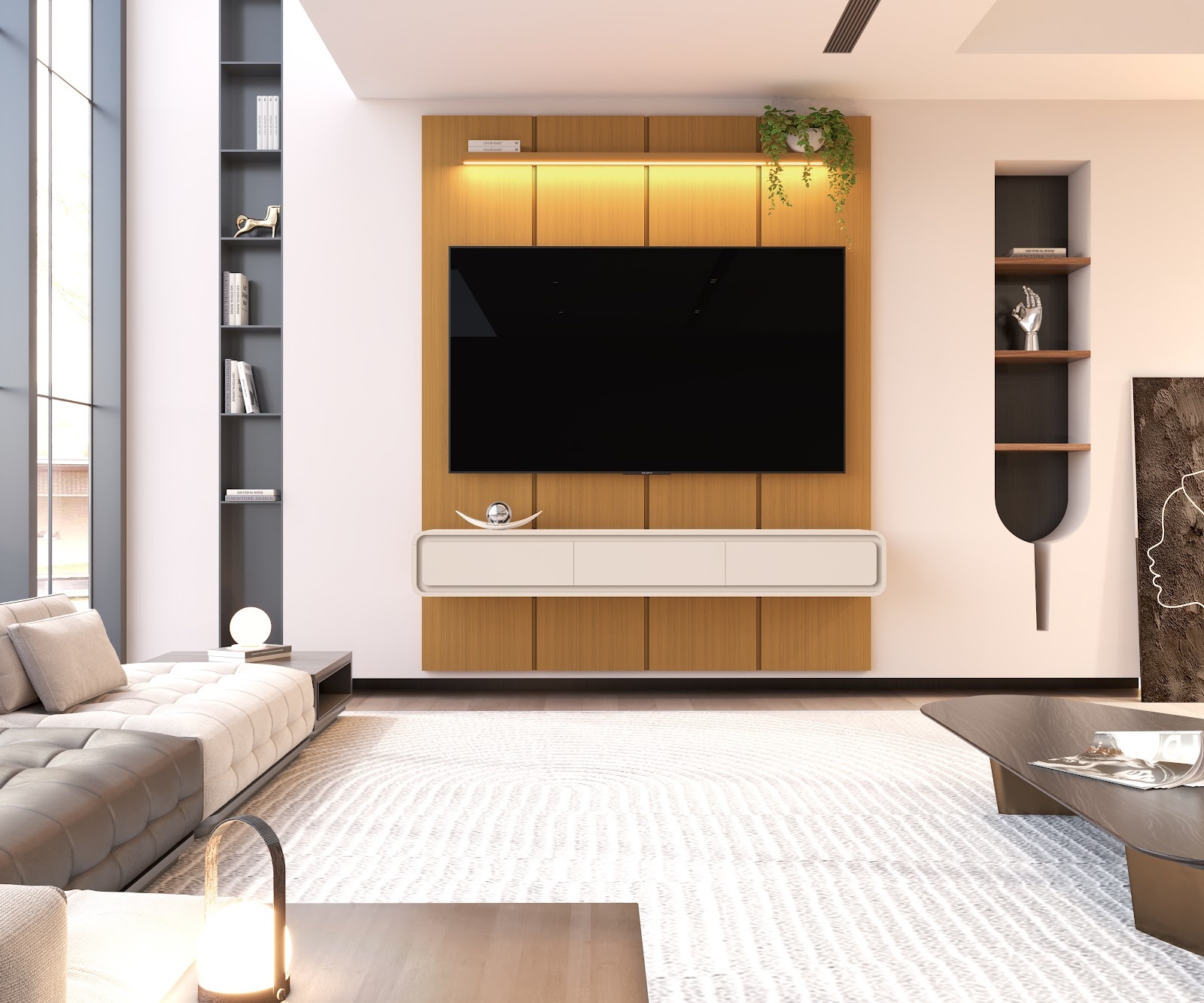 Galeria Home Suspenso Milano 1.80 - Cedro + Off White