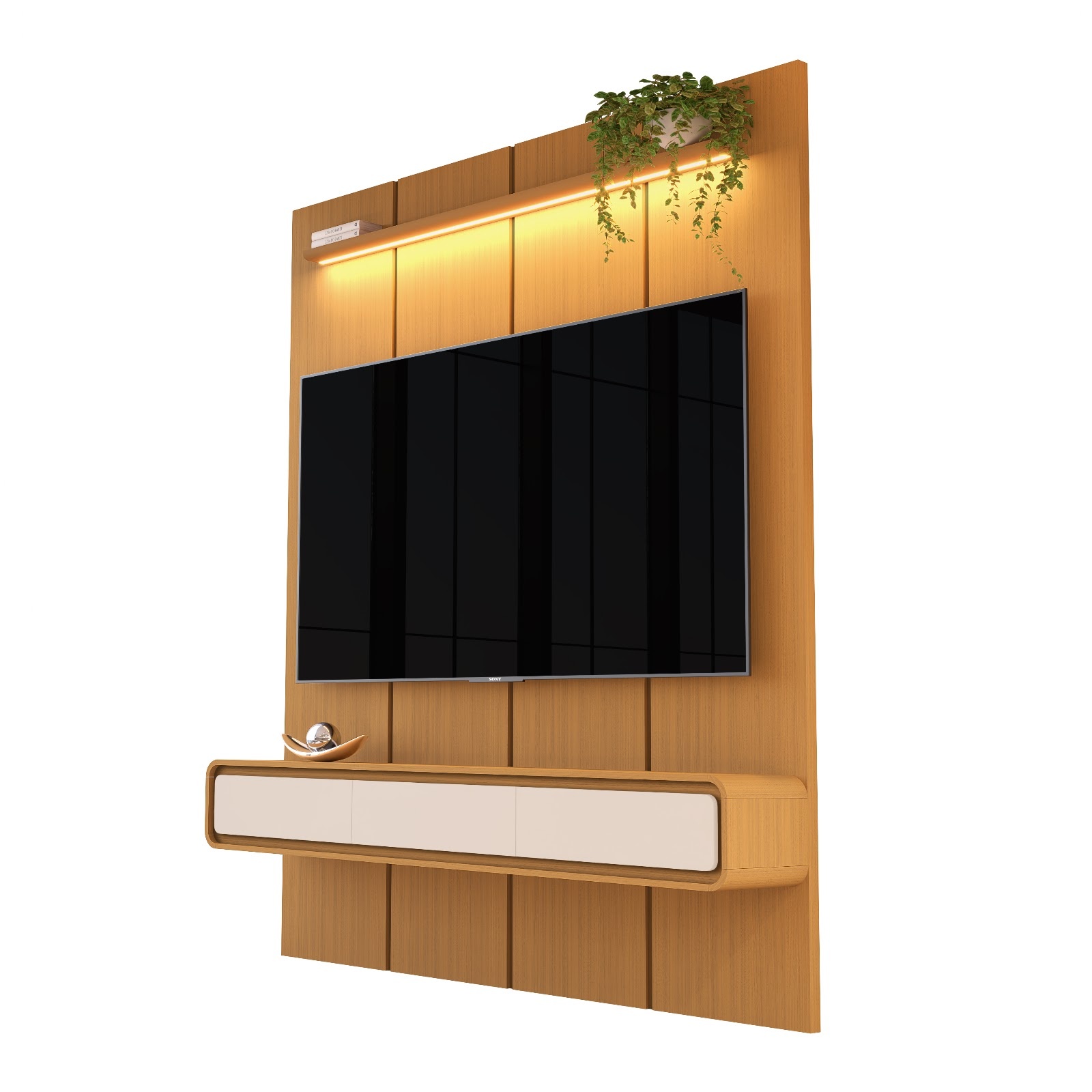 Galeria Home Suspenso Milano 1.80 - Cedro + Cedro/Off White