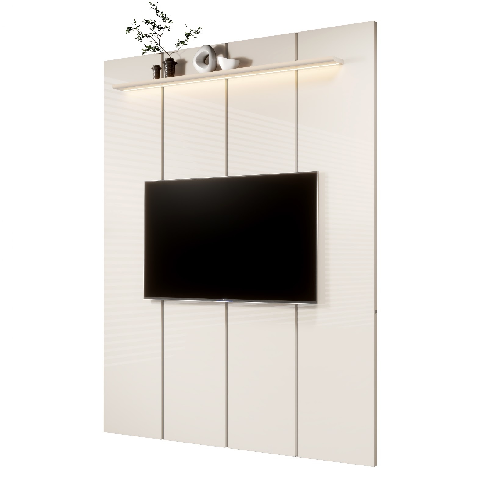 Galeria Painel Estone 1.80 com LED - Off White