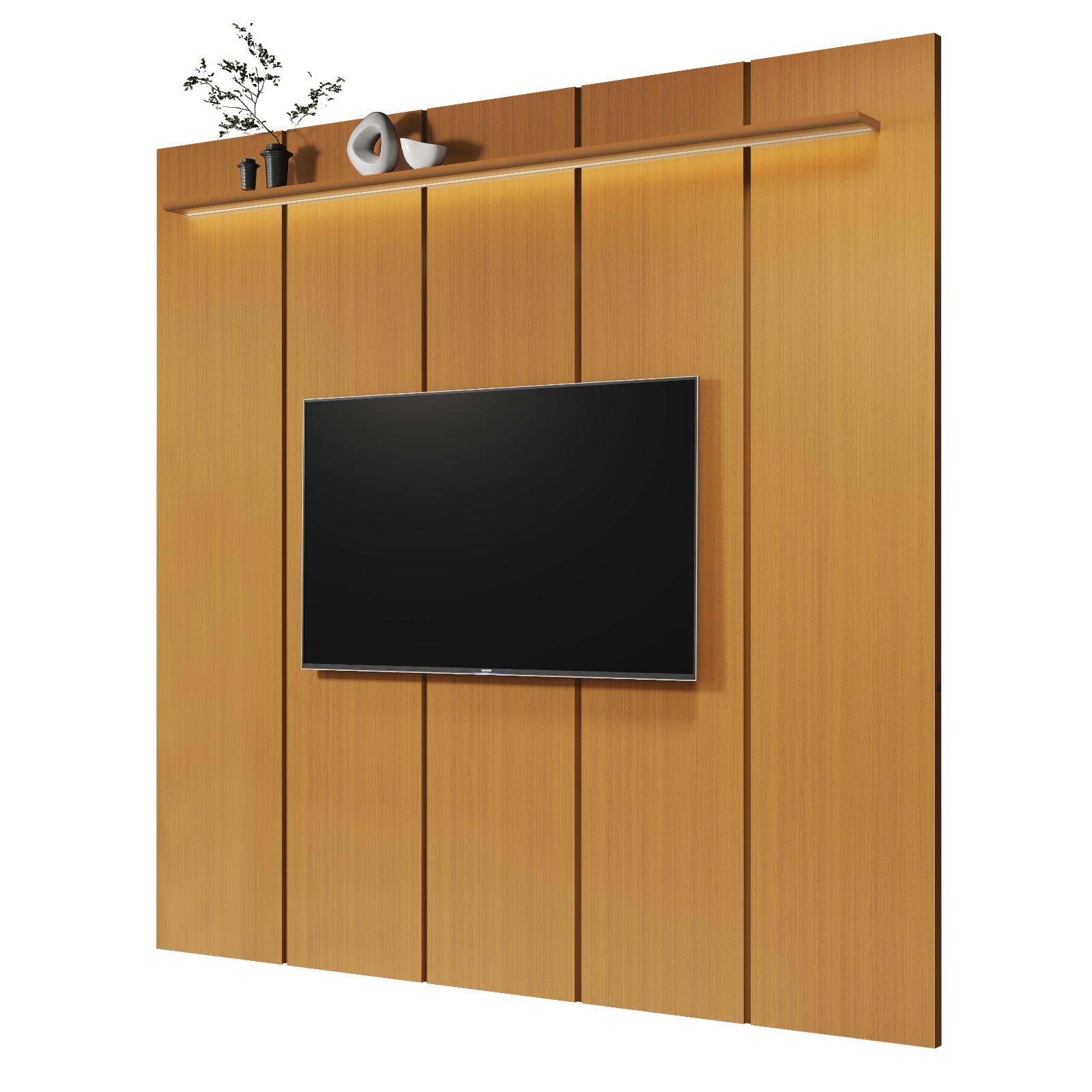 Galeria Painel Estone 2.30 com LED - Cedro