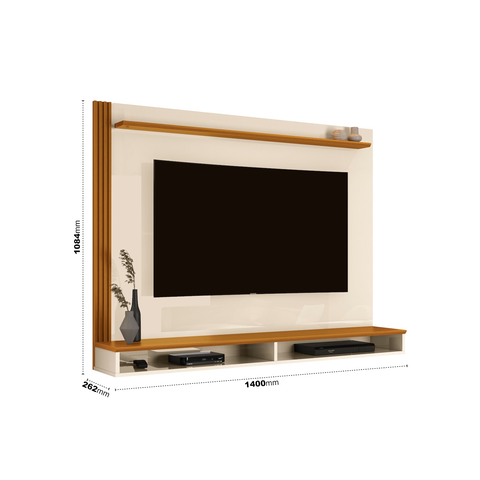 Galeria Painel Davos - Off White + Cedro