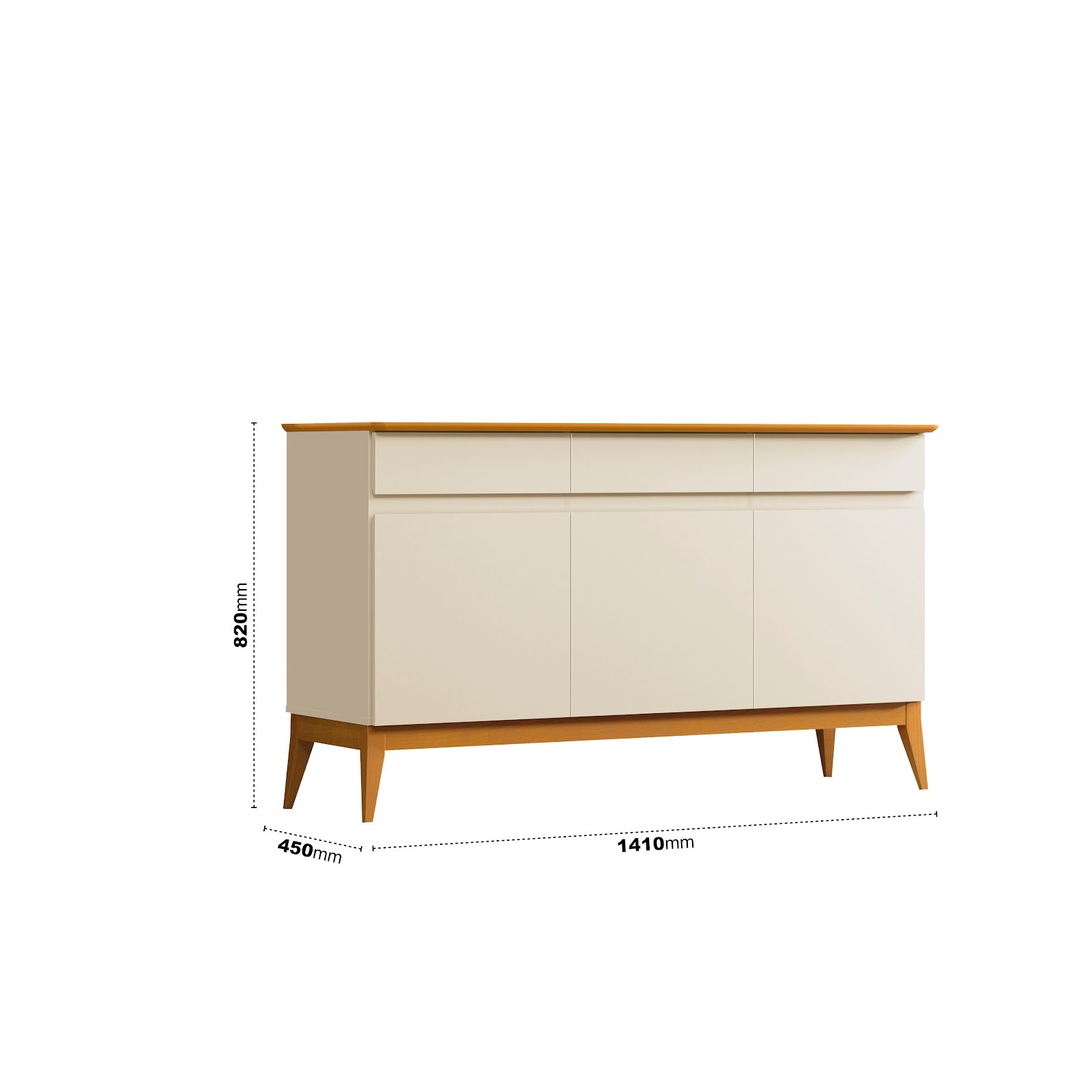 Galeria Buffet Magnum 1.40 - Off White + Cedro
