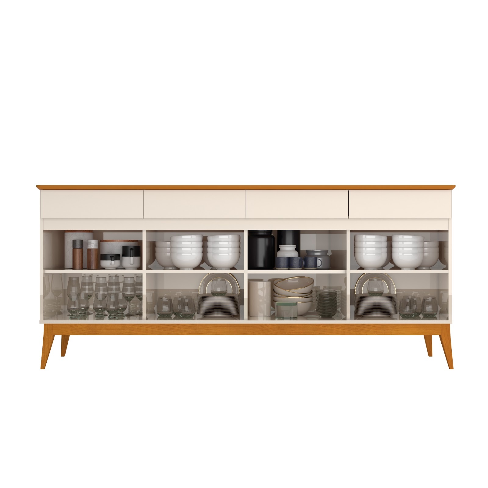 Galeria Buffet Magnum 1.90 - Off White + Cedro
