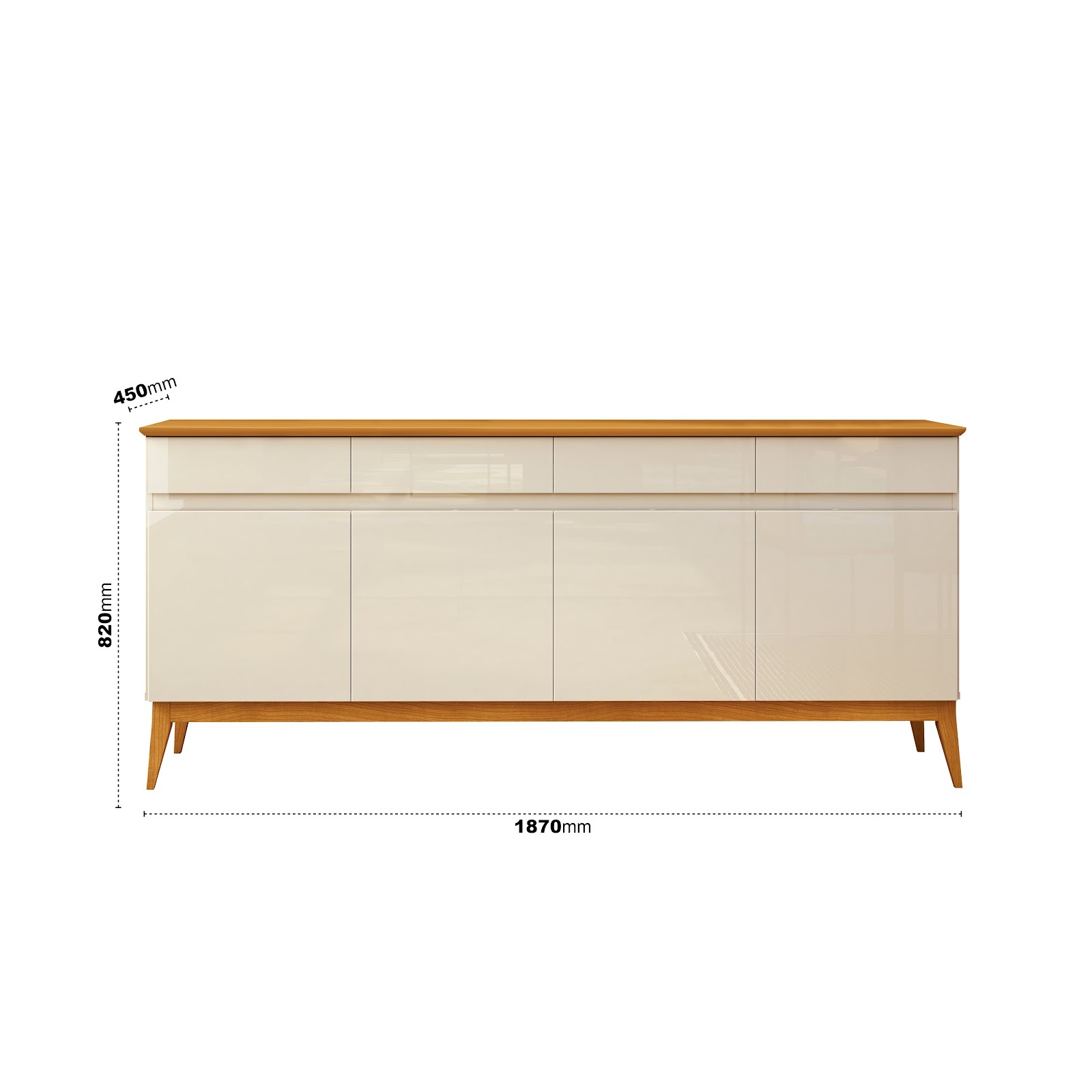 Galeria Buffet Magnum 1.90 - Off White + Cedro
