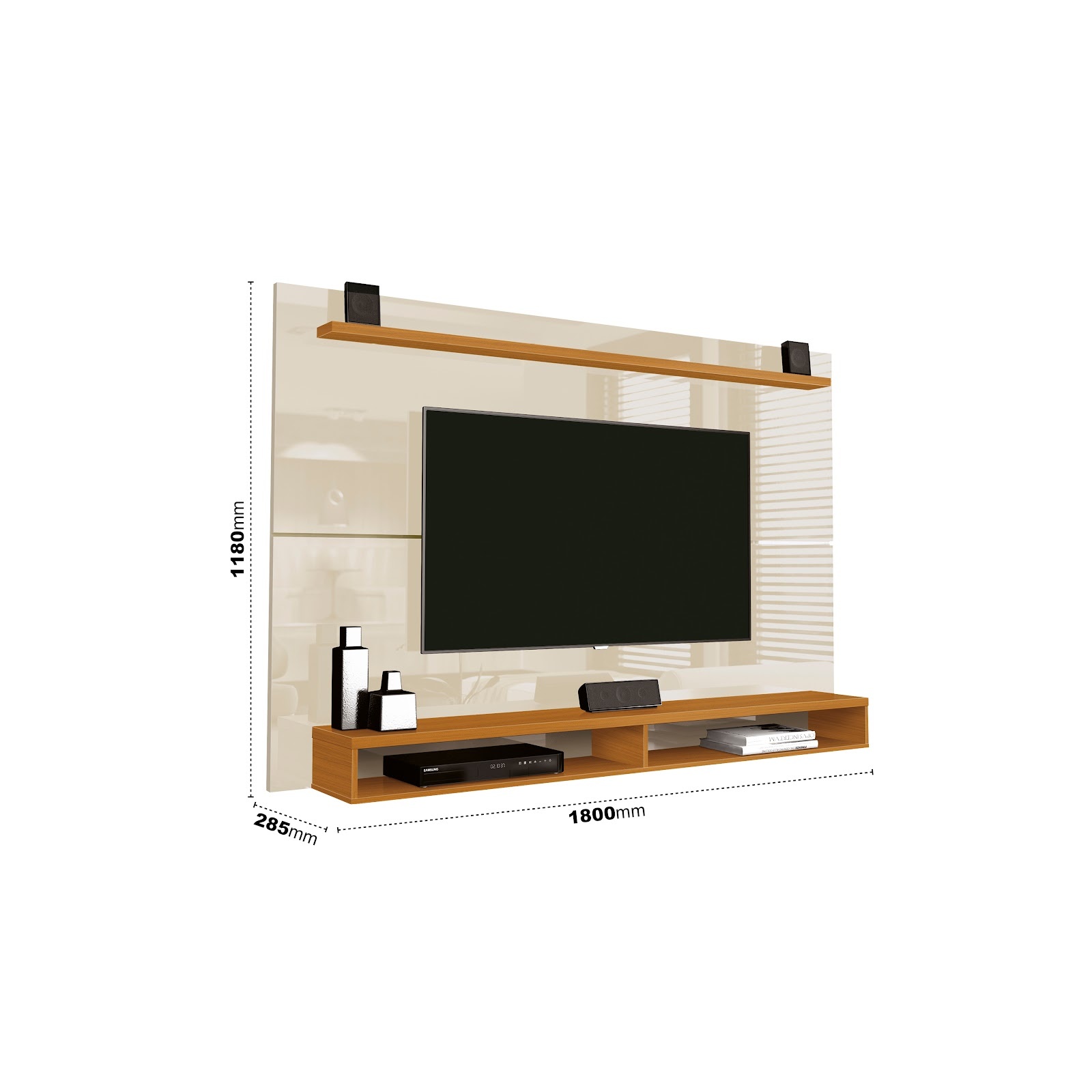 Galeria Painel Maxi - Off White + Cedro