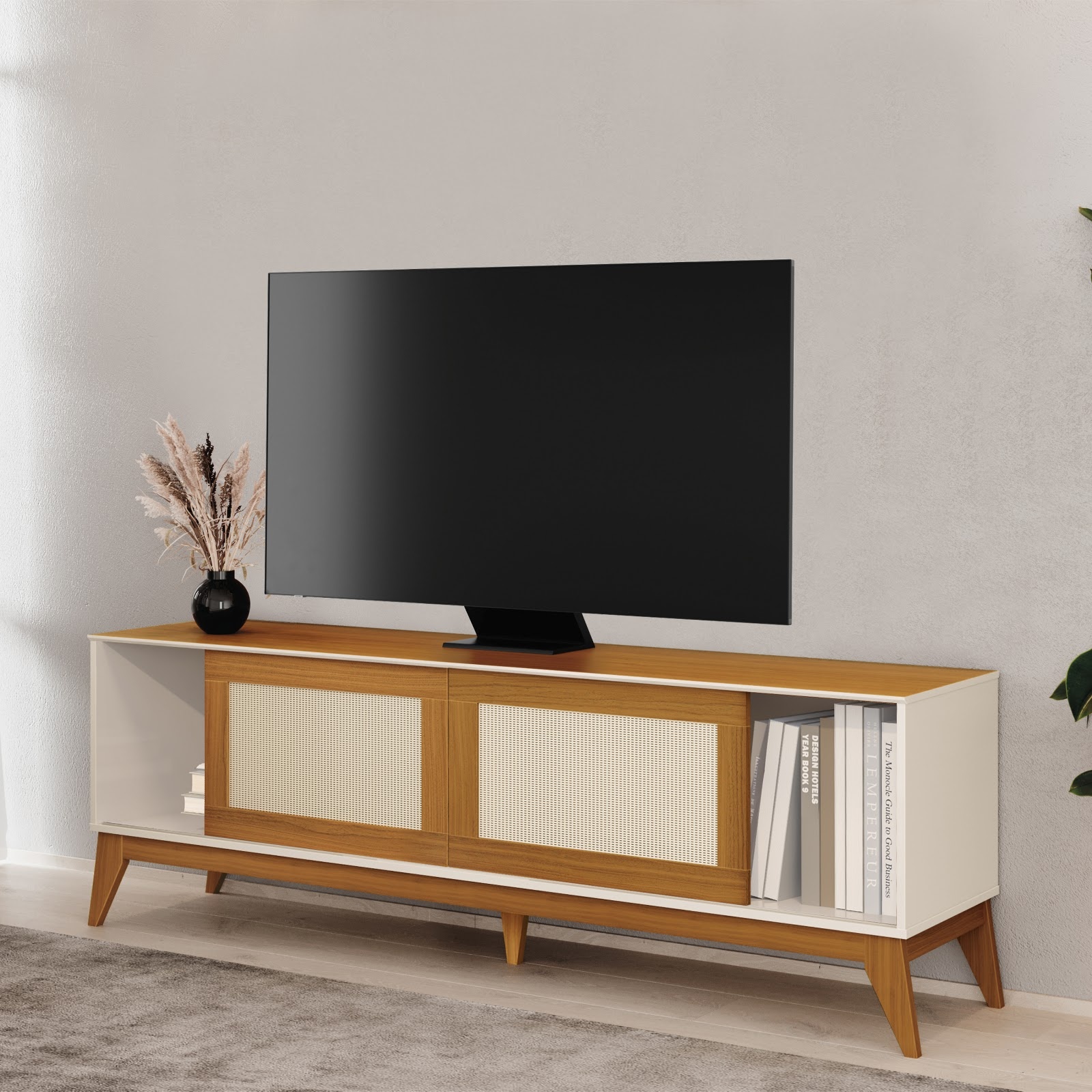 Galeria Rack Andros - Off White + Cedro