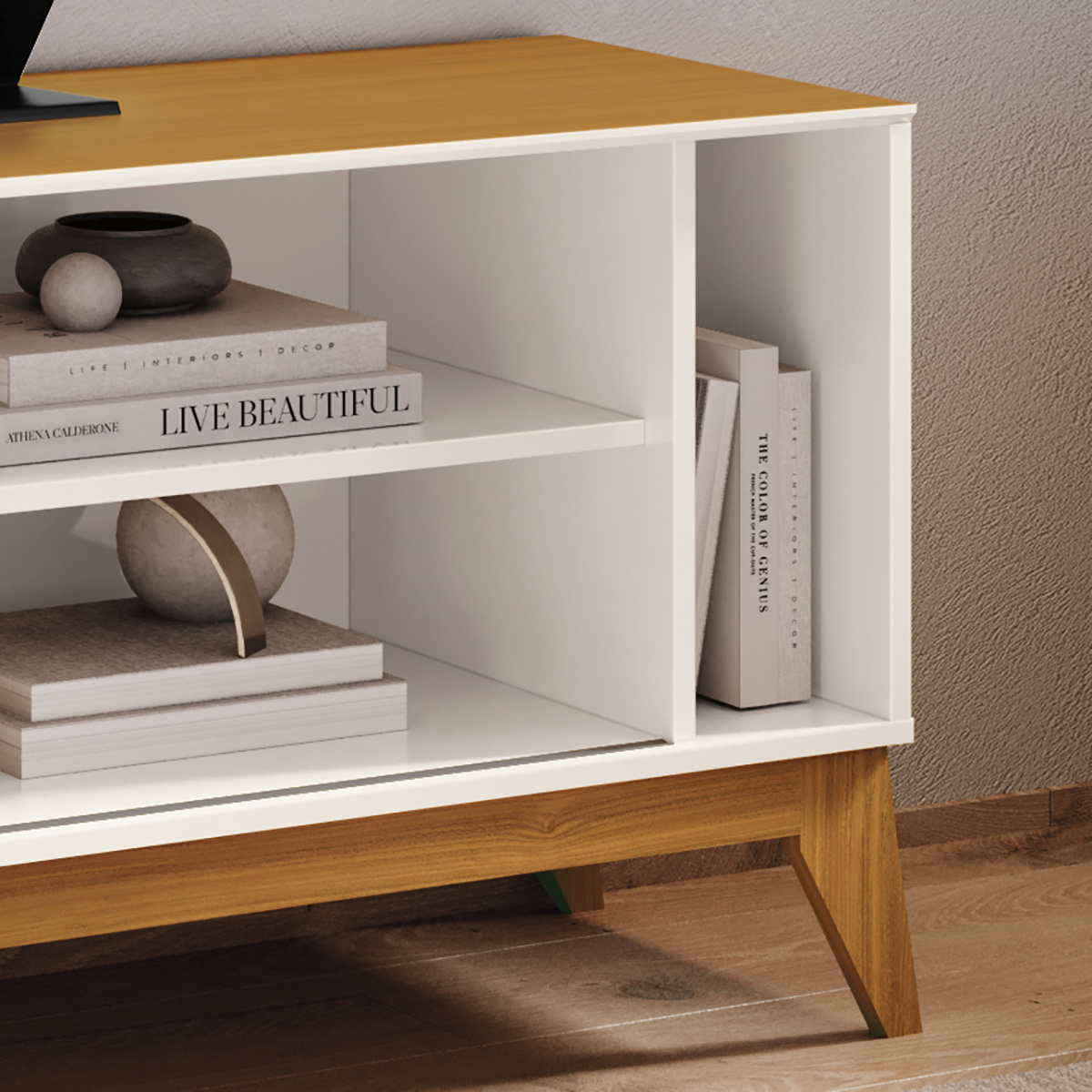 Galeria Rack Cayman - Off White + Cedro