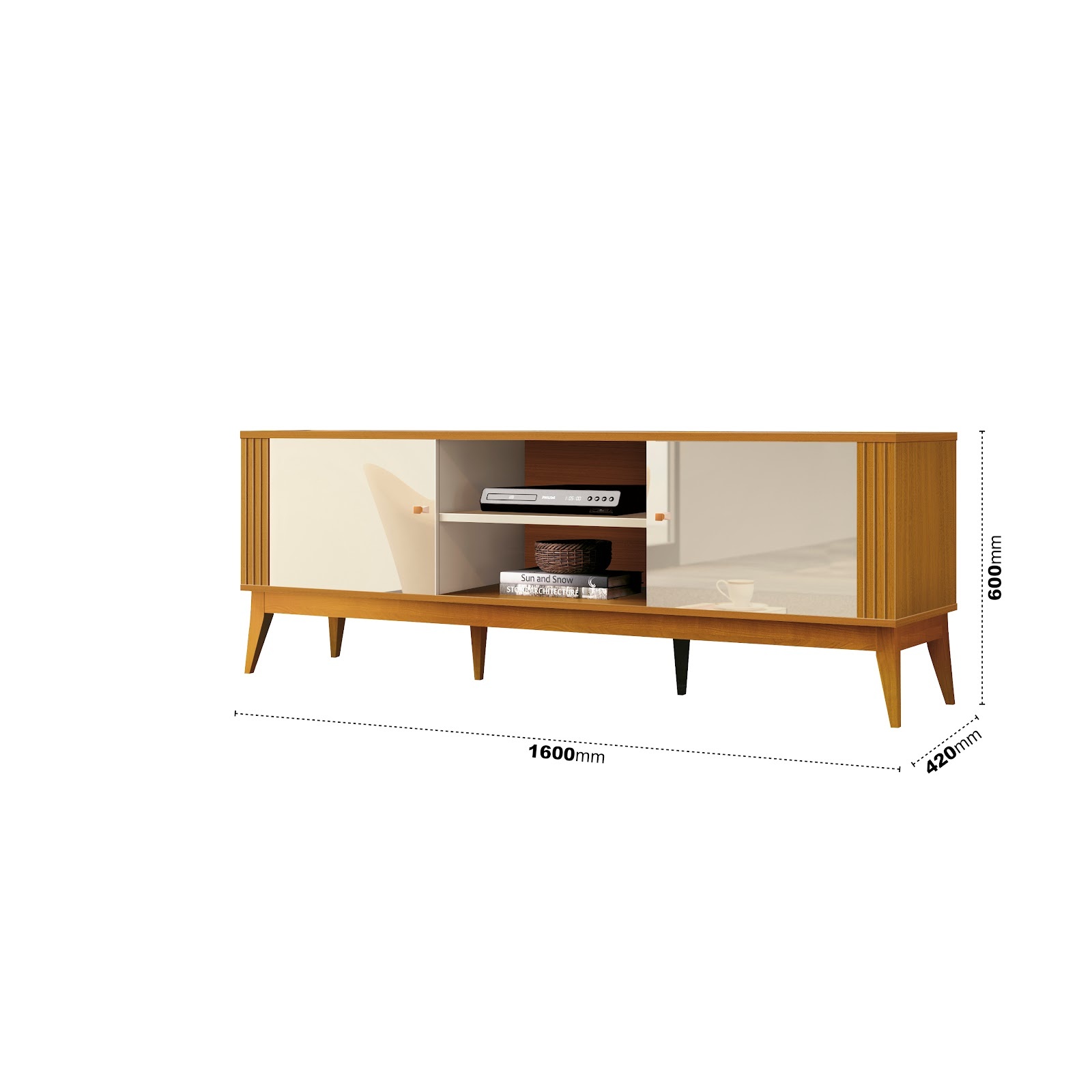 Galeria Rack Legacy 1.60 - Off White + Cedro