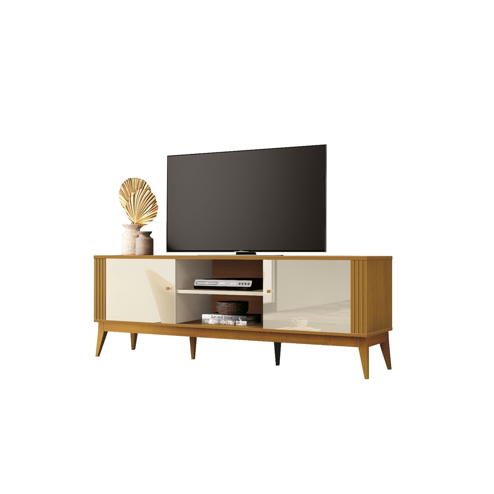 Galeria Rack Legacy 1.60 - Off White + Cedro