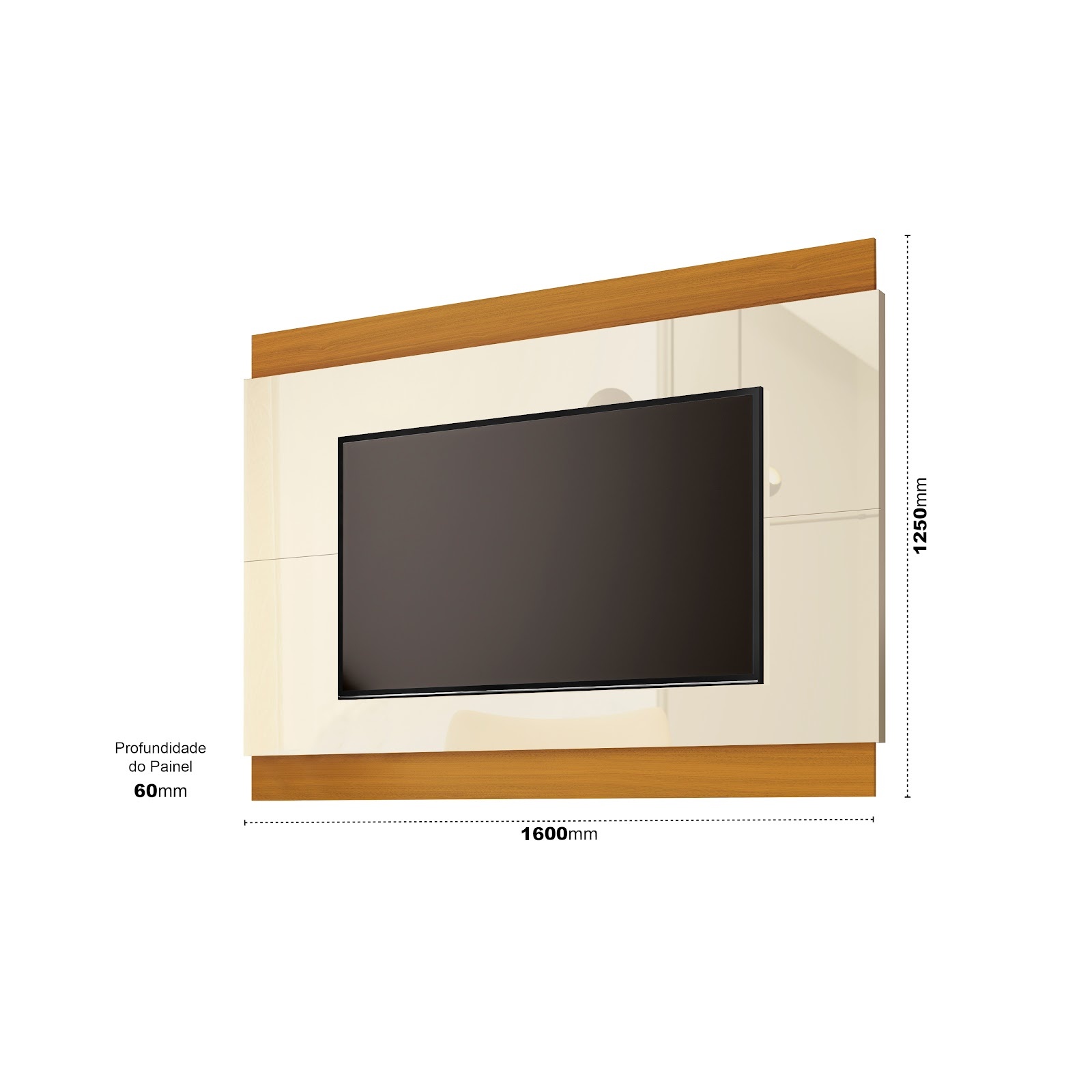 Galeria Painel Legacy 1.60 - Off White + Cedro