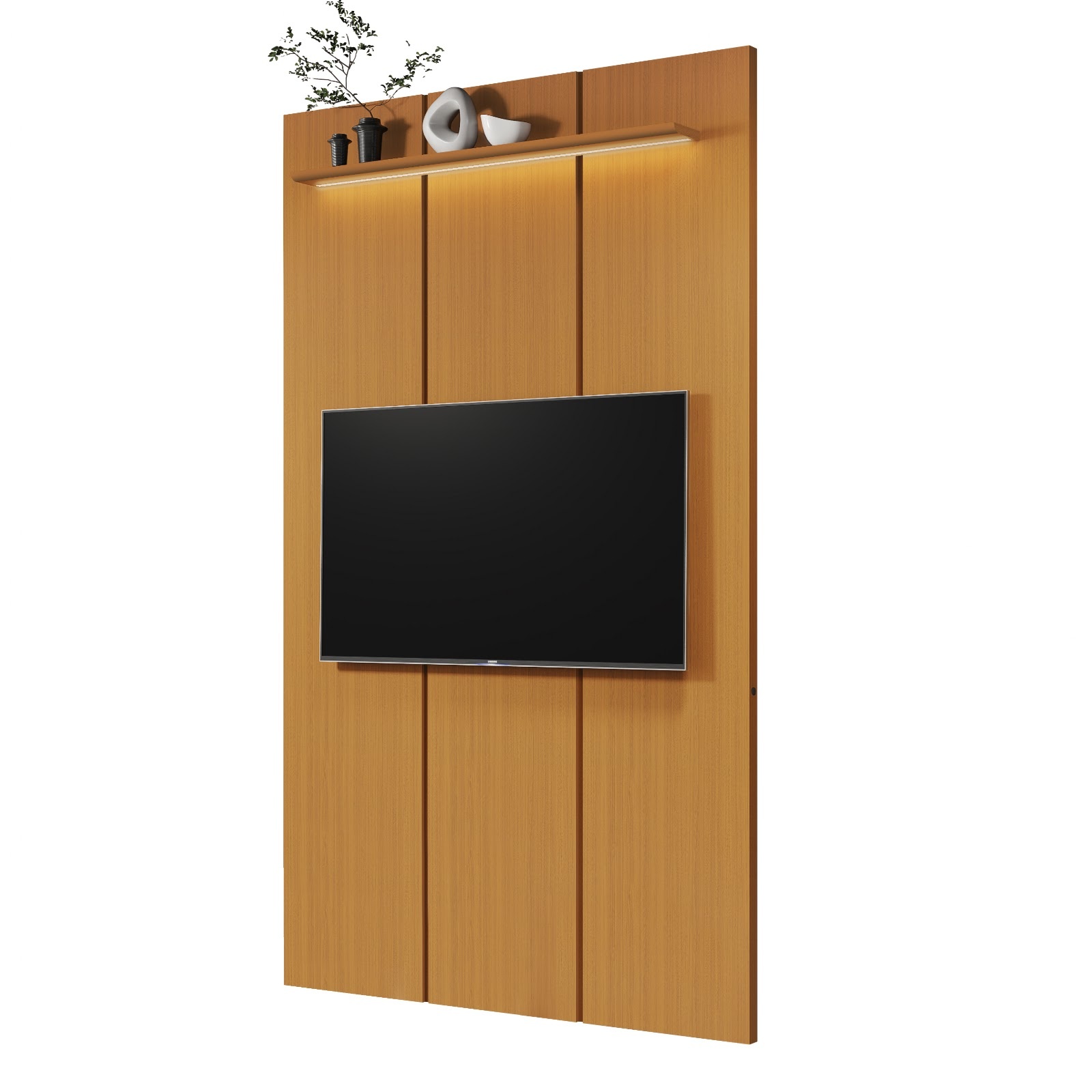 Galeria Painel Estone 1.40 com LED - Cedro