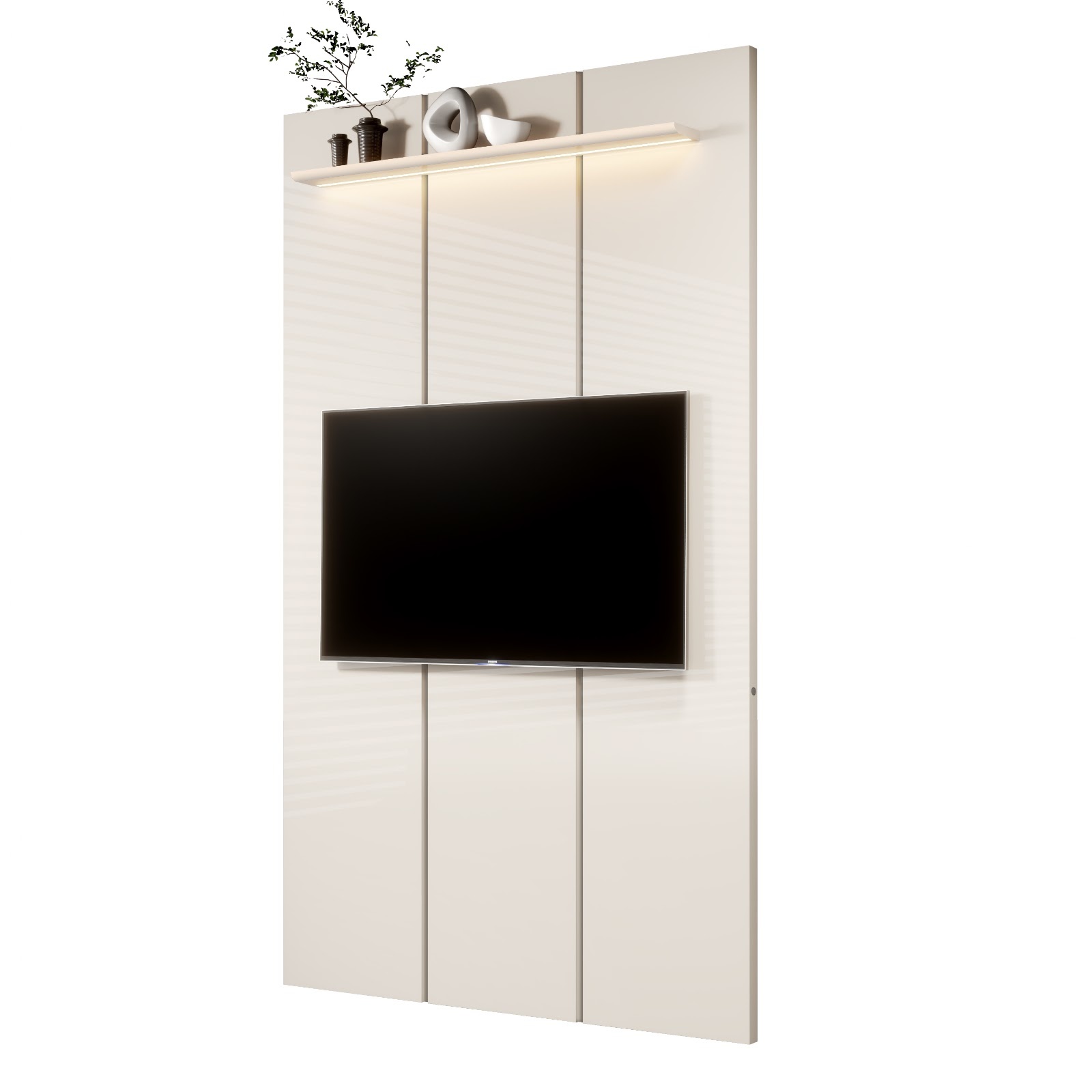 Galeria Painel Estone 1.40 com LED - Off White