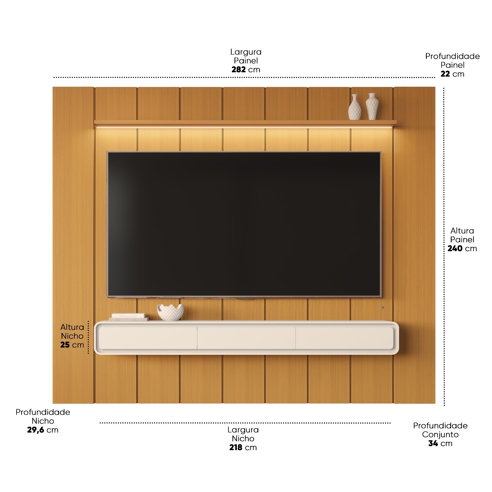 Galeria Home Suspenso Liv 2.80 - Cedro + Off White