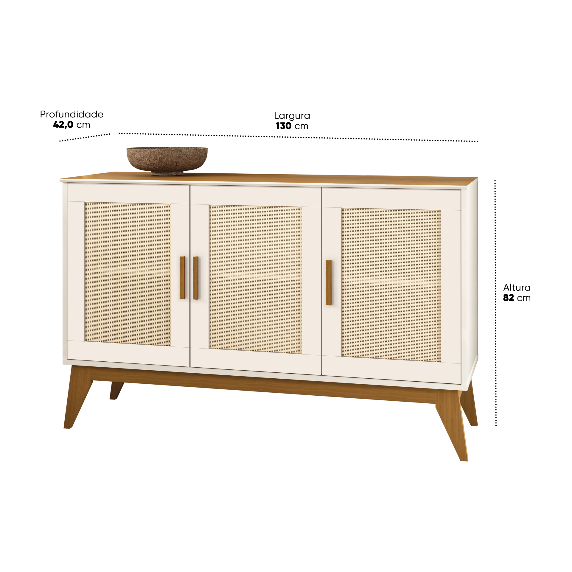 Galeria Buffet Andorra 3 Portas - Off White + Cedro