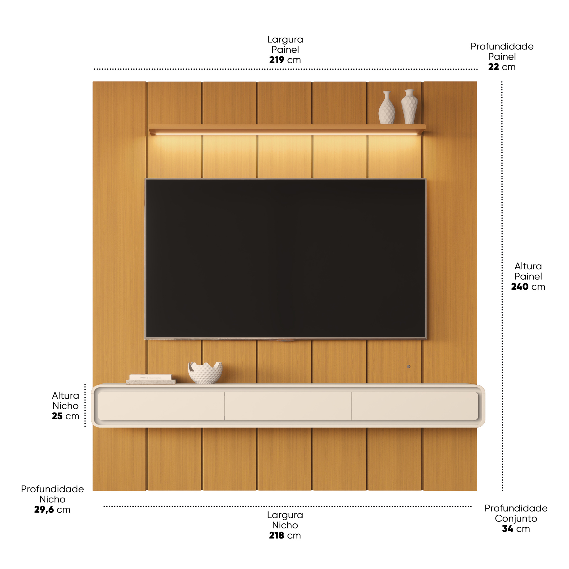 Galeria Home Suspenso Liv 2.18 - Cedro + Off White