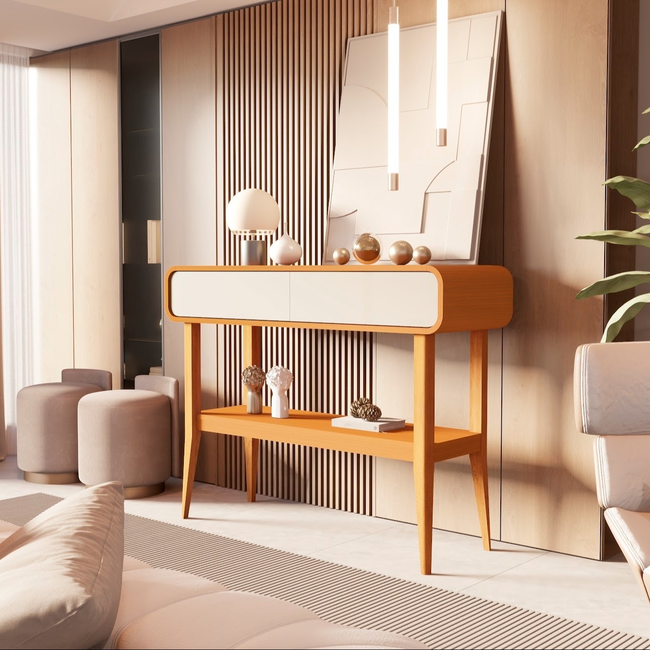 Galeria Aparador Liv - Cedro + Off White