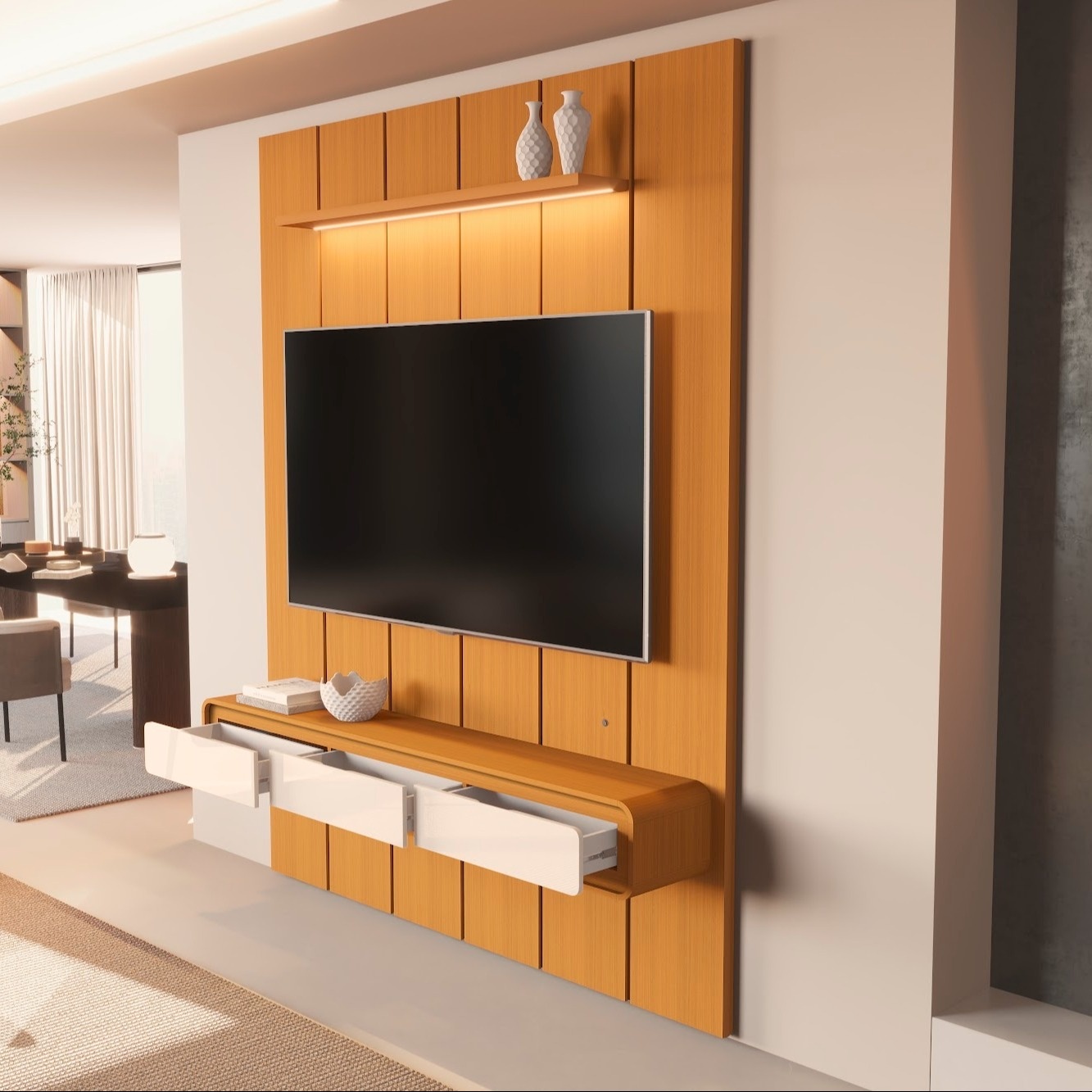 Galeria Home Suspenso Liv 1.80 - Cedro + Cedro/Off White