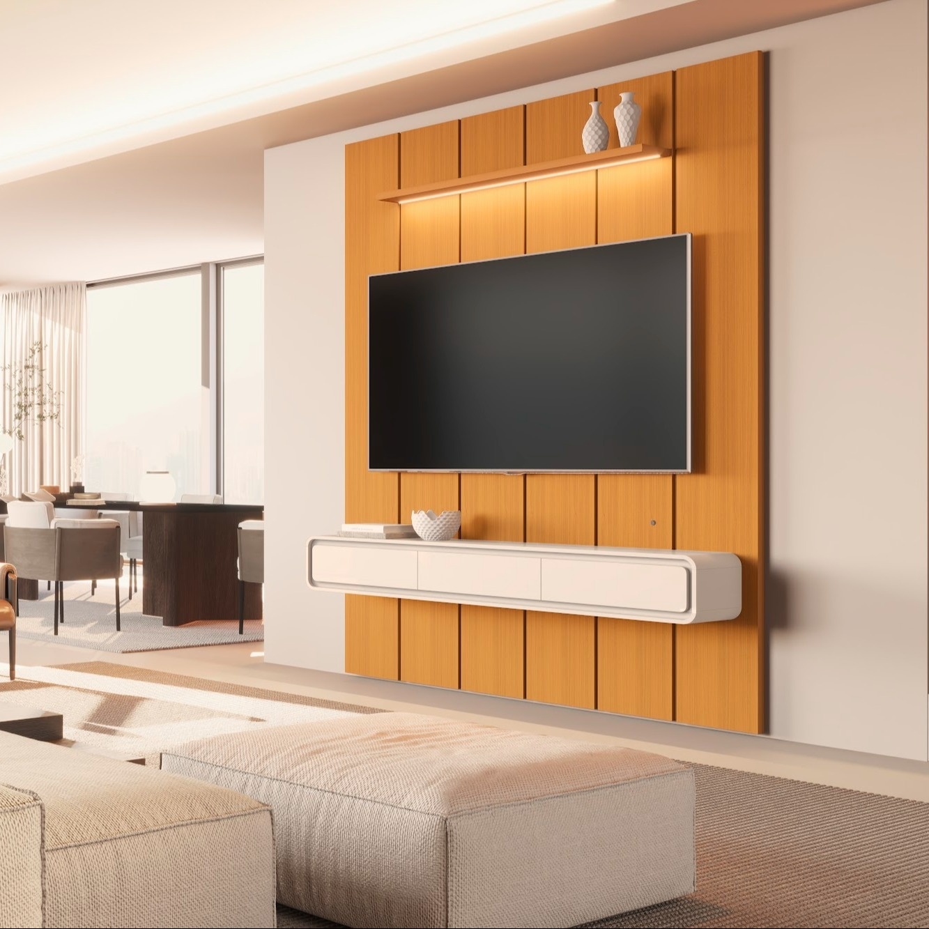 Galeria Home Suspenso Liv 1.80 - Cedro + Off White