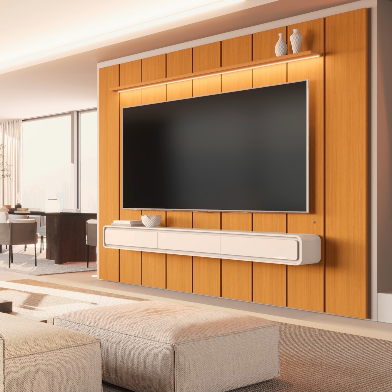 Galeria Home Suspenso Liv 2.80 - Cedro + Off White