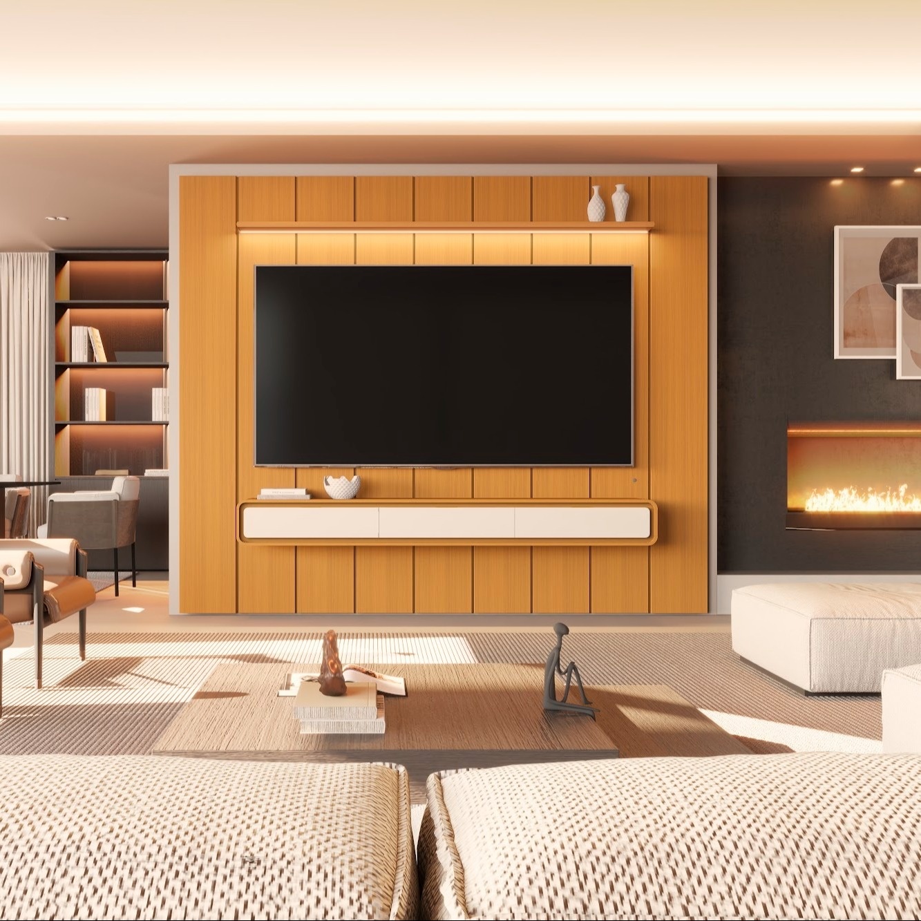 Galeria Home Suspenso Liv 2.80 - Cedro + Cedro/Off White