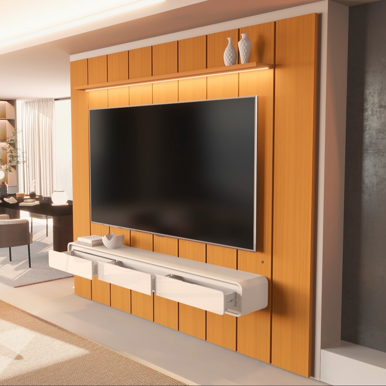 Galeria Home Suspenso Liv 2.80 - Cedro + Off White