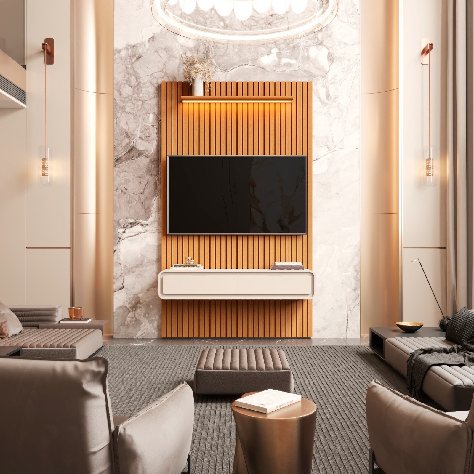 Galeria Home Suspenso Trevi 1.40 - Cedro + Off White