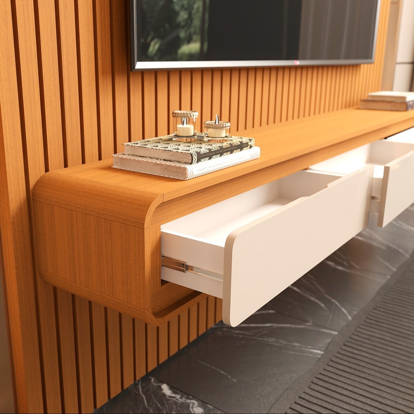 Galeria Home Suspenso Trevi 2.30 - Cedro + Cedro/Off White