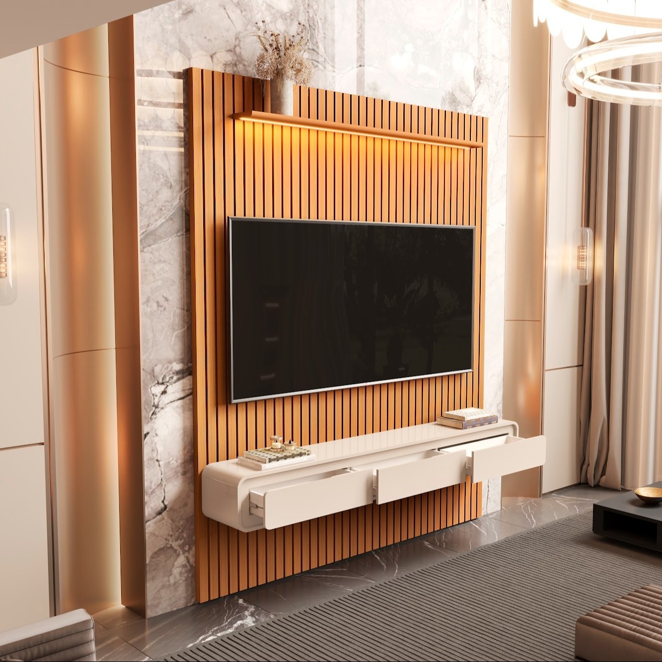 Galeria Home Suspenso Trevi 1.90 - Cedro + Off White