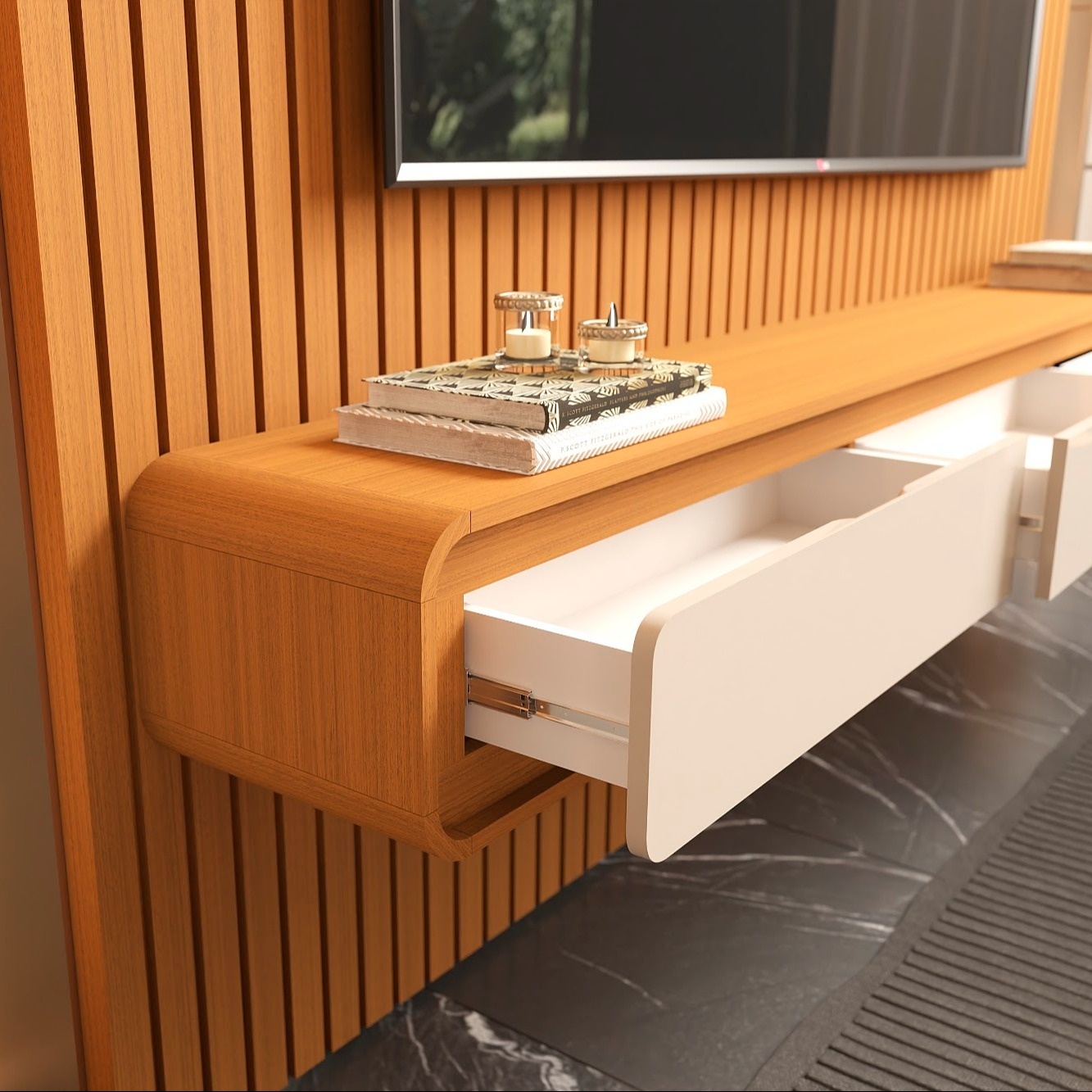 Galeria Home Suspenso Trevi 1.90 - Cedro + Cedro/Off White