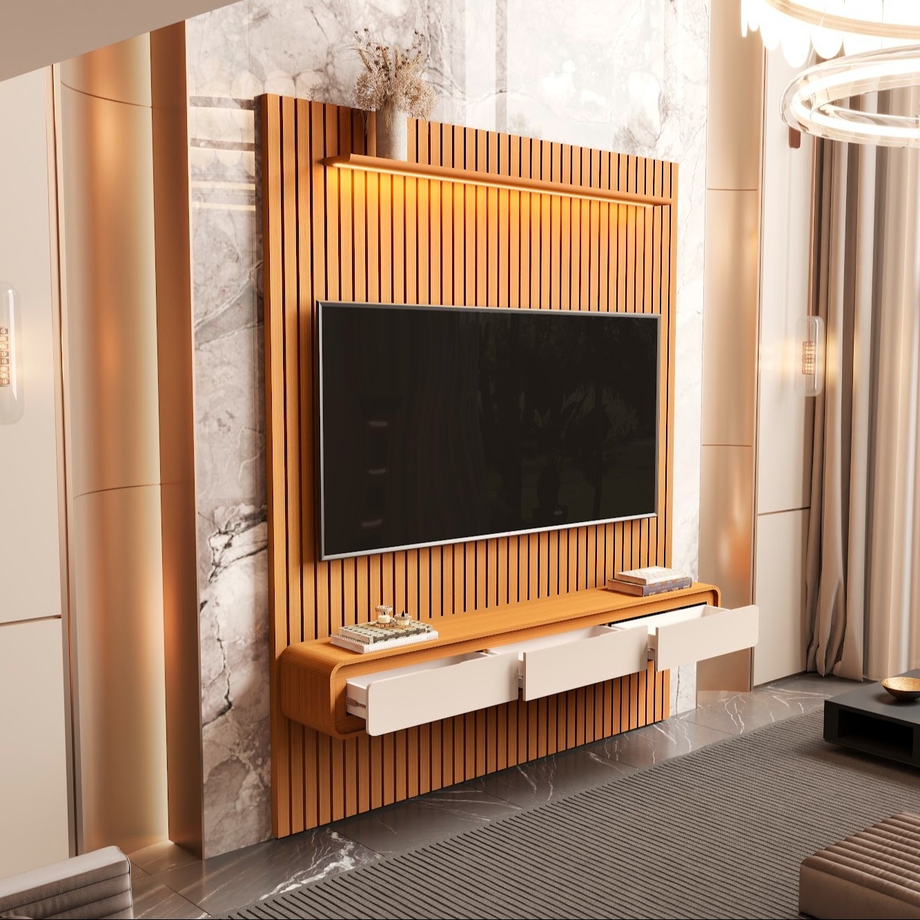 Galeria Home Suspenso Trevi 1.90 - Cedro + Cedro/Off White