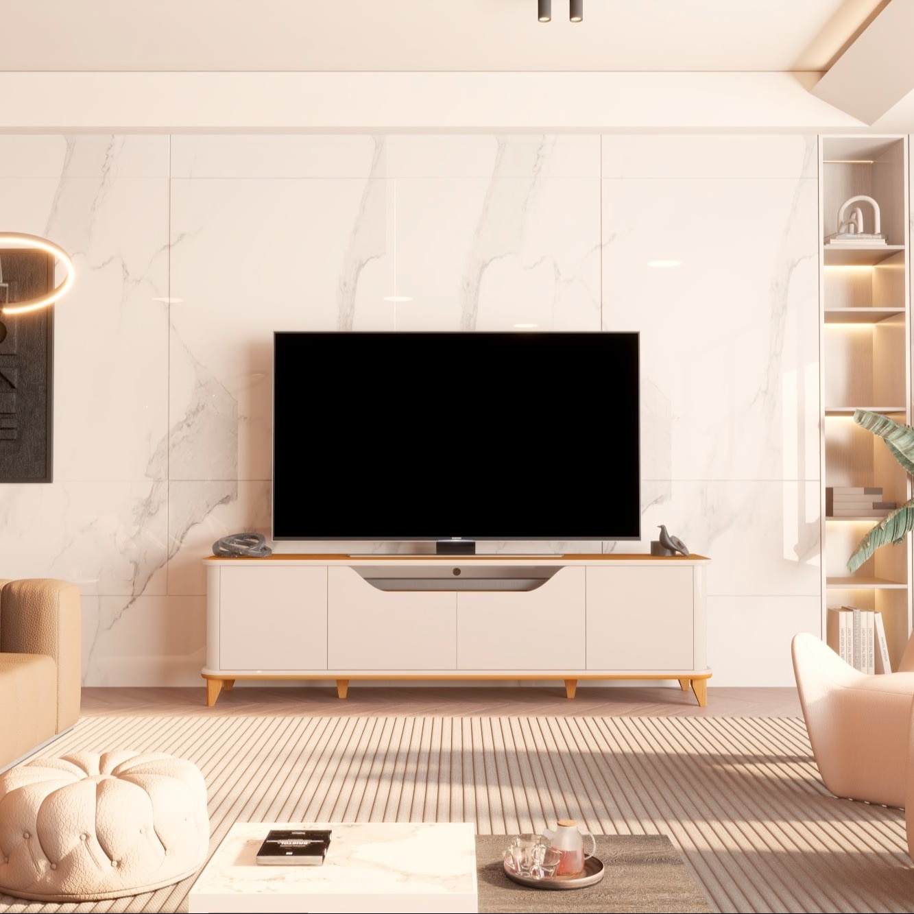 Galeria Rack Aron 2.00 - Off White + Cedro