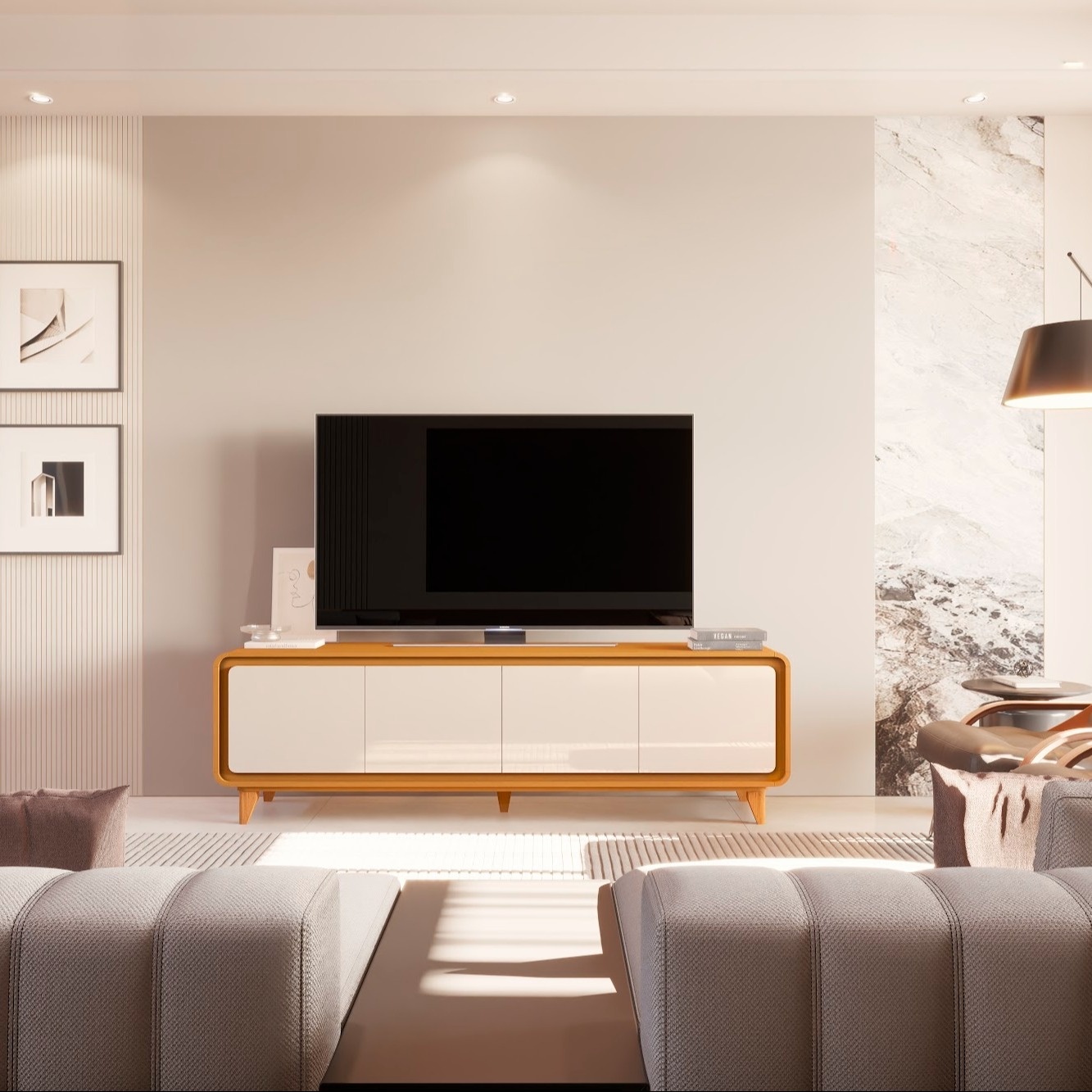 Galeria Rack Liv 1.80 - Cedro + Off White