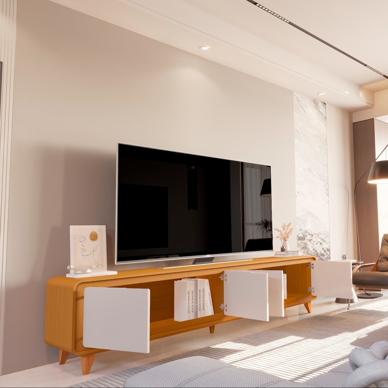 Galeria Rack Liv 2.18 - Cedro + Off White
