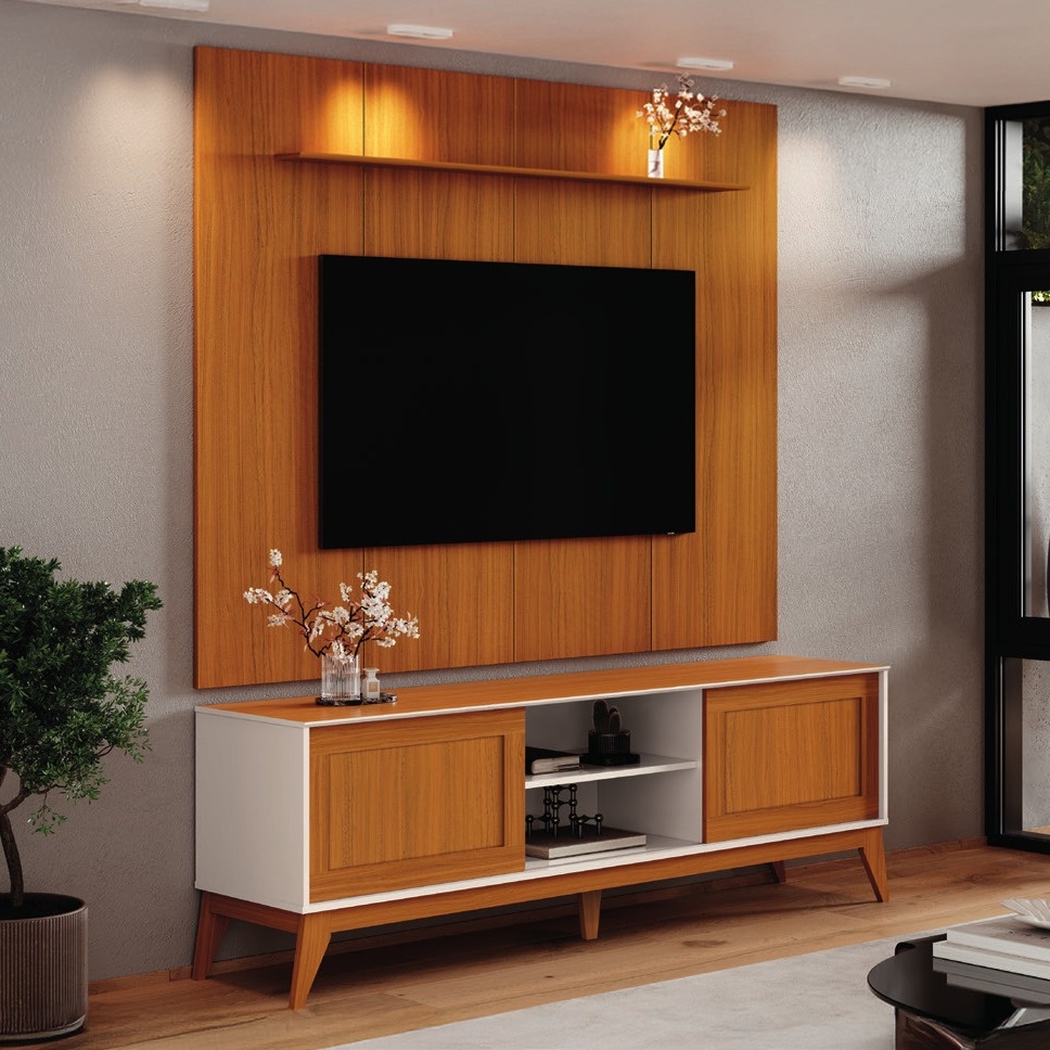 Galeria Rack King - Off White + Cedro